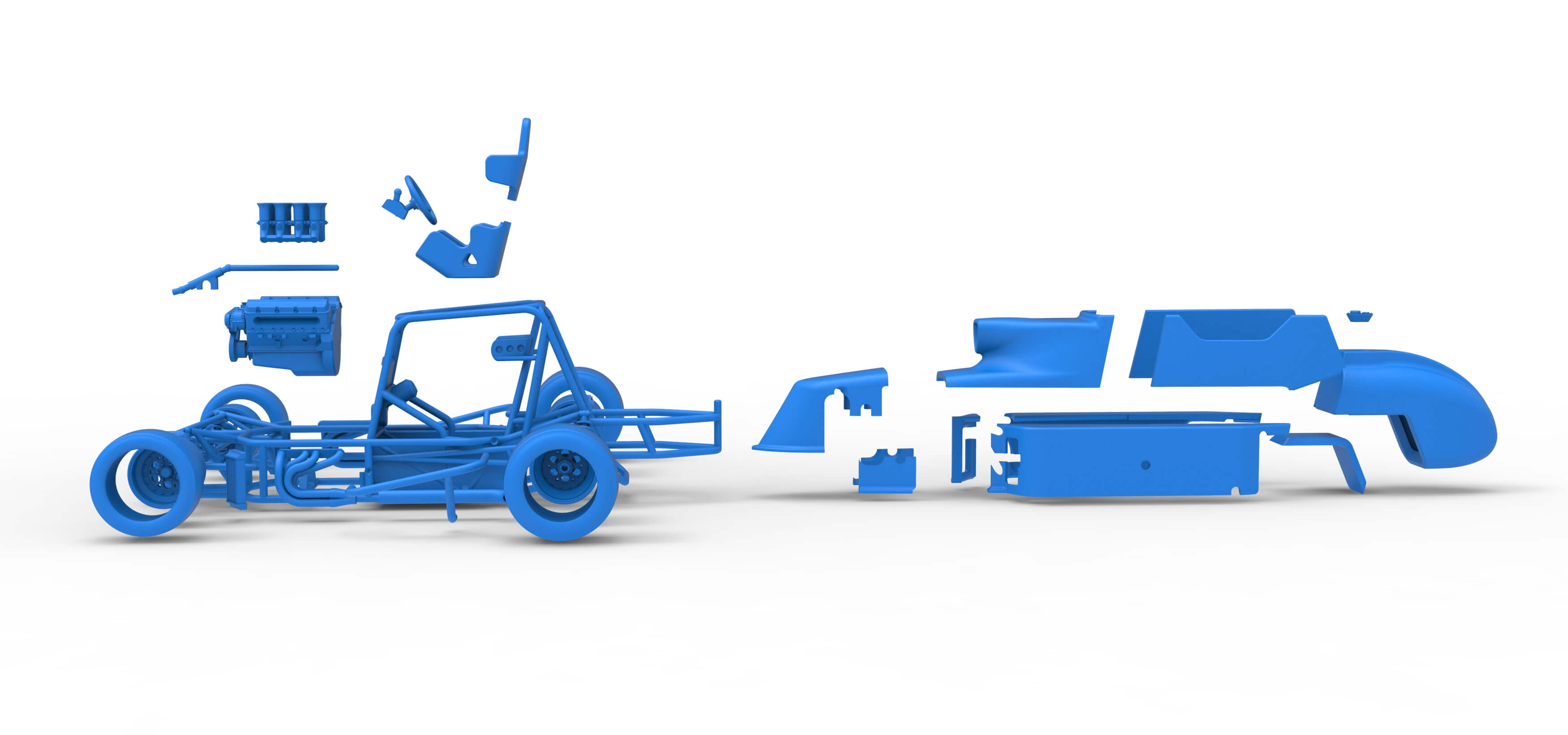Pavement Silver Crown Car Version 2 Scale 1:25 3D Model