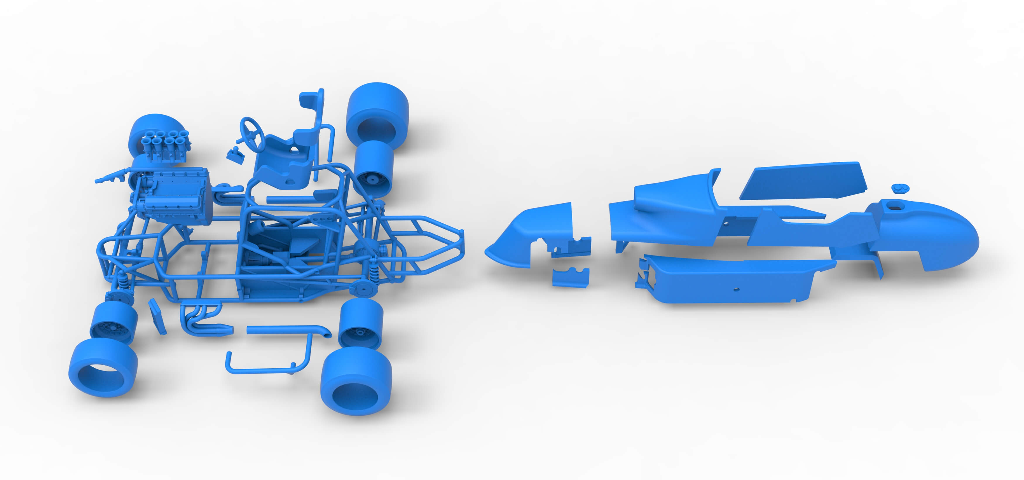 Pavement Silver Crown Car Version 2 Scale 1:25 3D Model