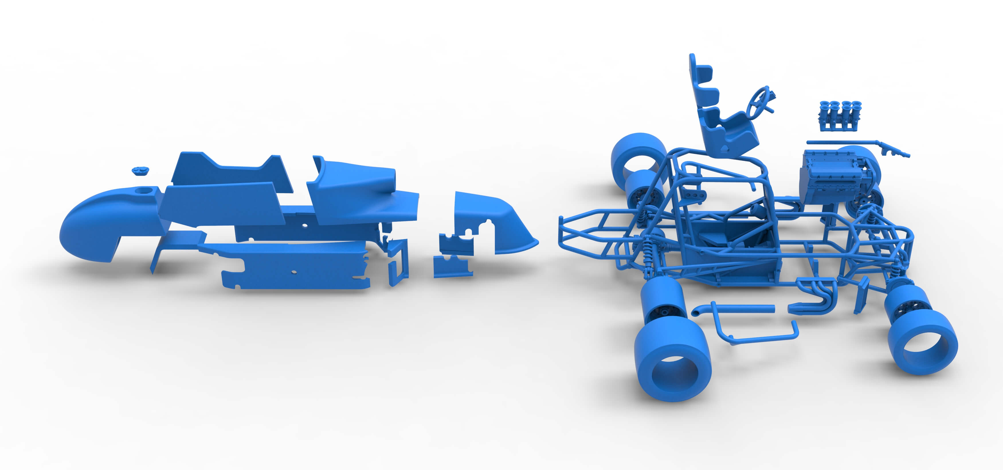 Pavement Silver Crown Car Version 2 Scale 1:25 3D Model