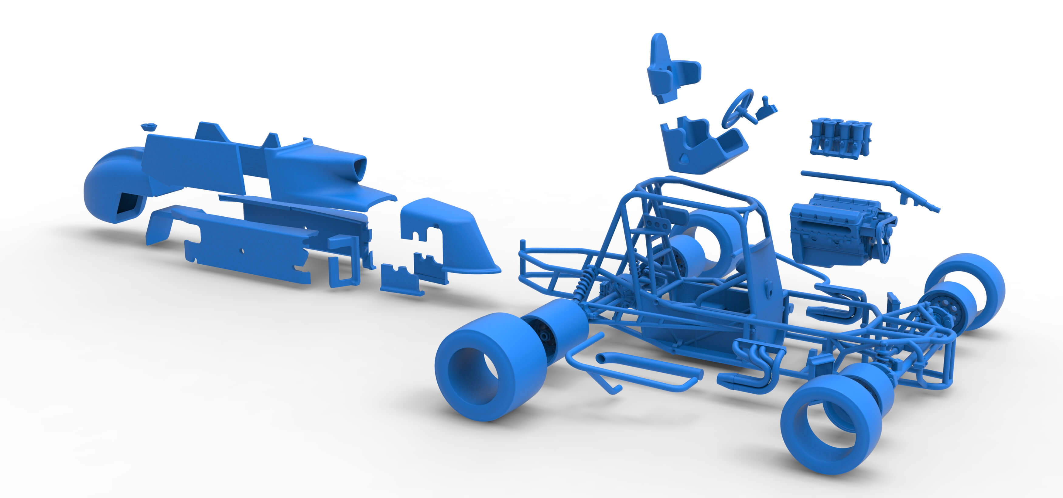 Pavement Silver Crown Car Version 2 Scale 1:25 3D Model
