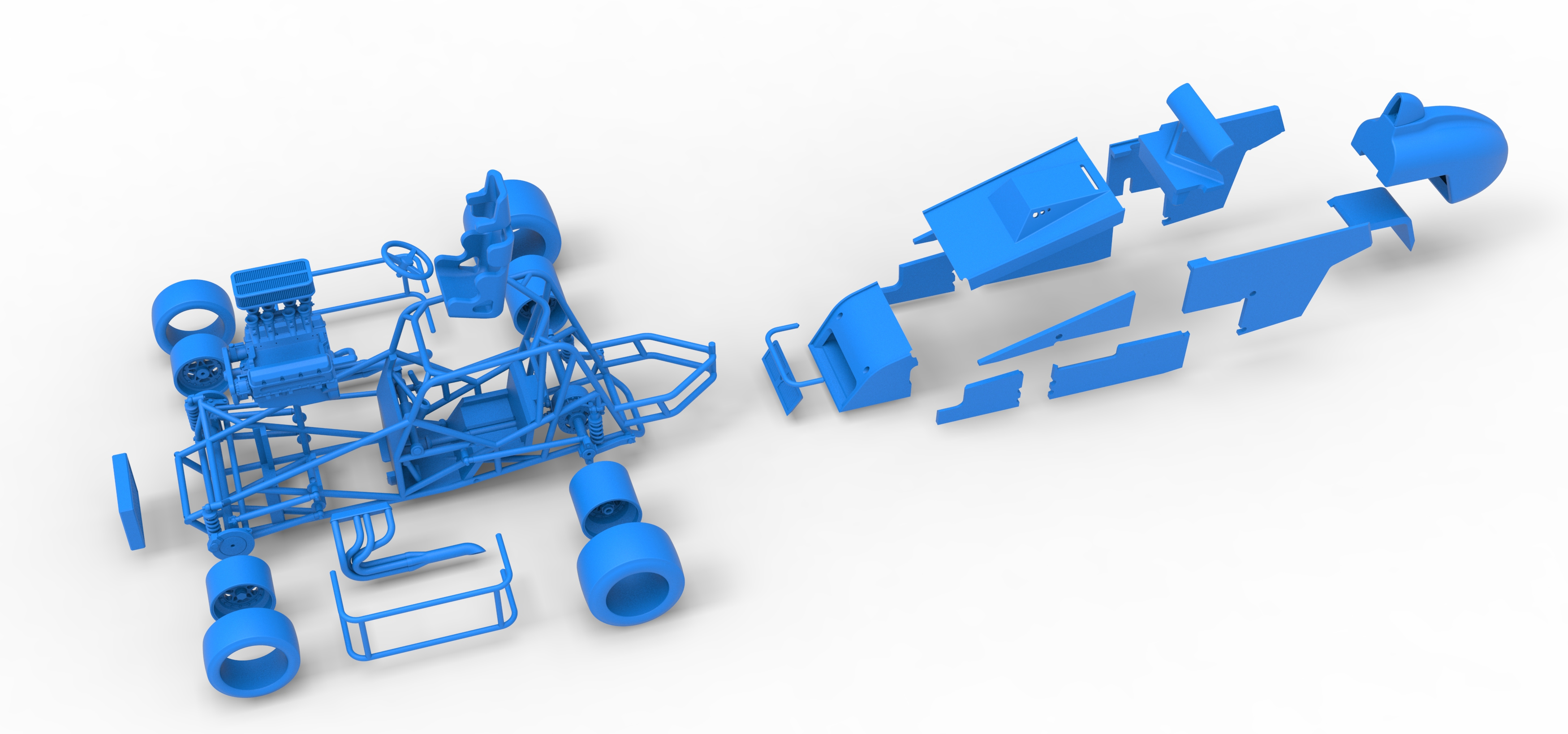 Pavement Silver Crown Car Version 3 Scale 1:25 3D Model