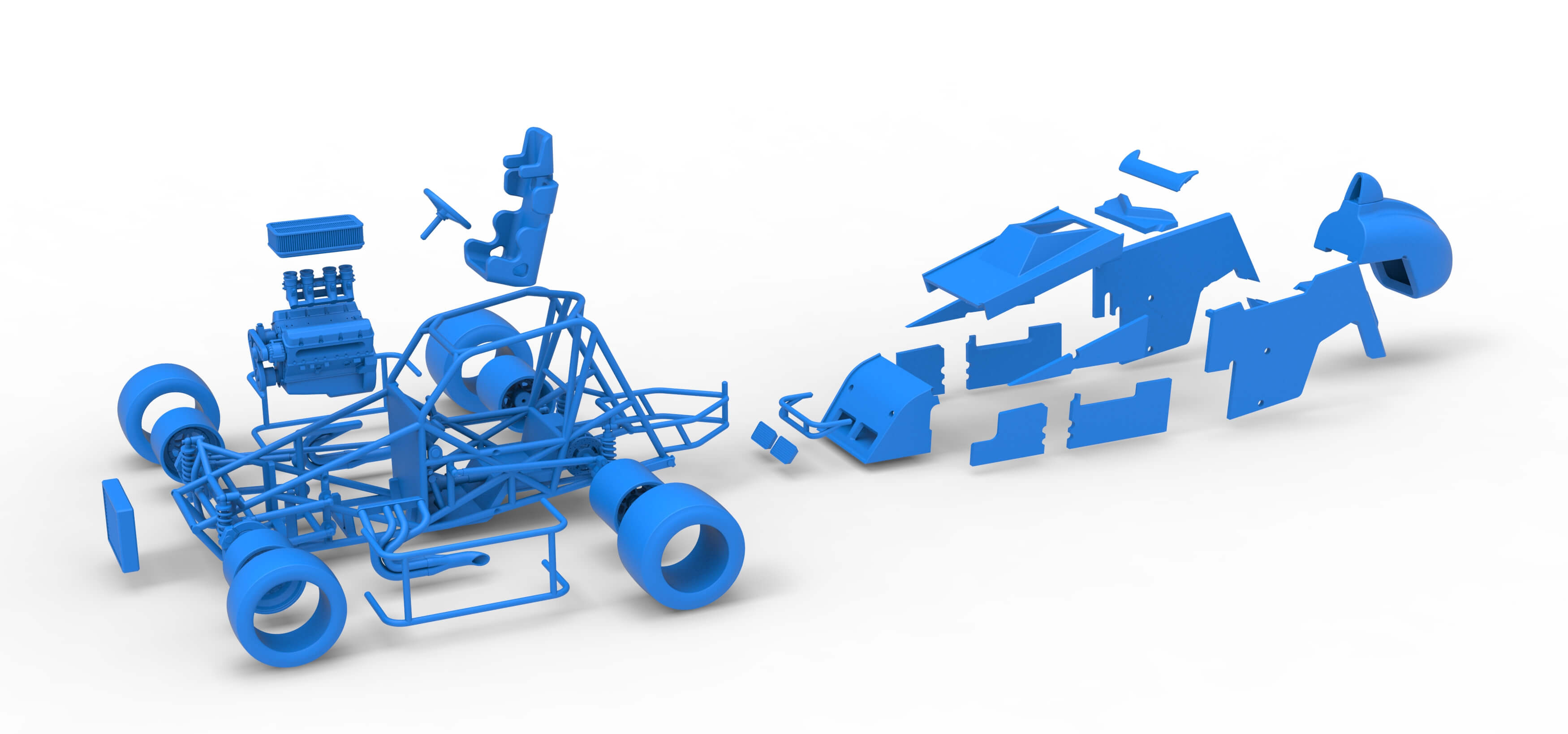 Pavement Sprint car Version 2 Scale 1:25 3D Model