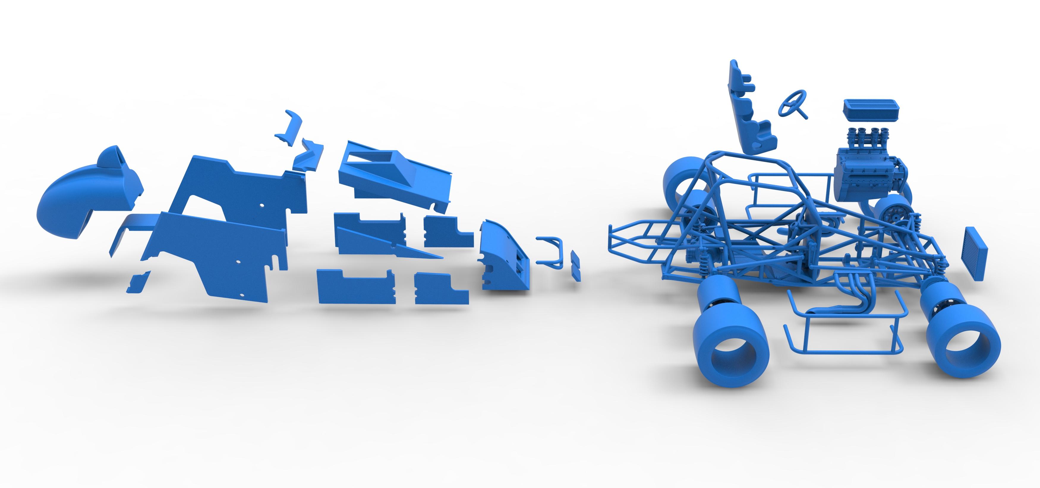 Pavement Sprint car Version 2 Scale 1:25 3D Model