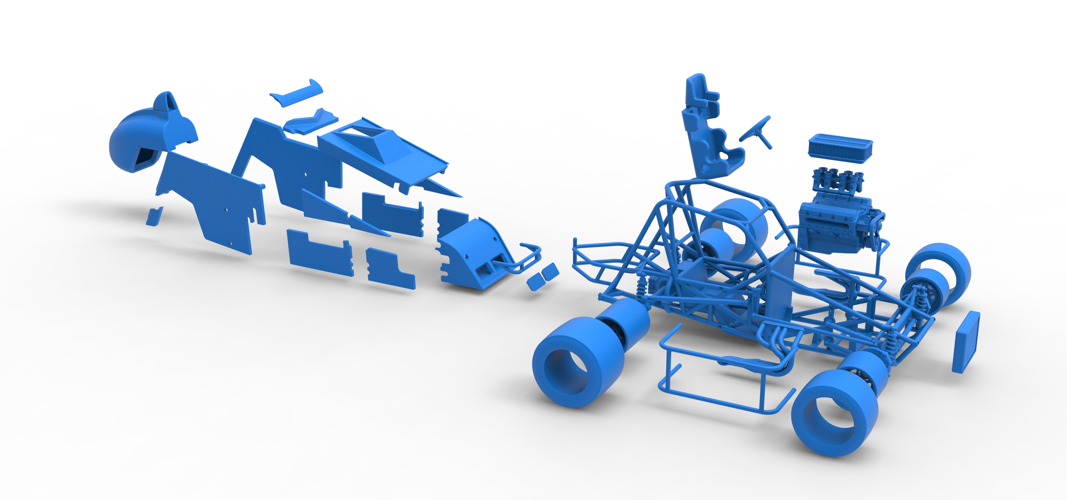 Pavement Sprint car Version 2 Scale 1:25 3D Model