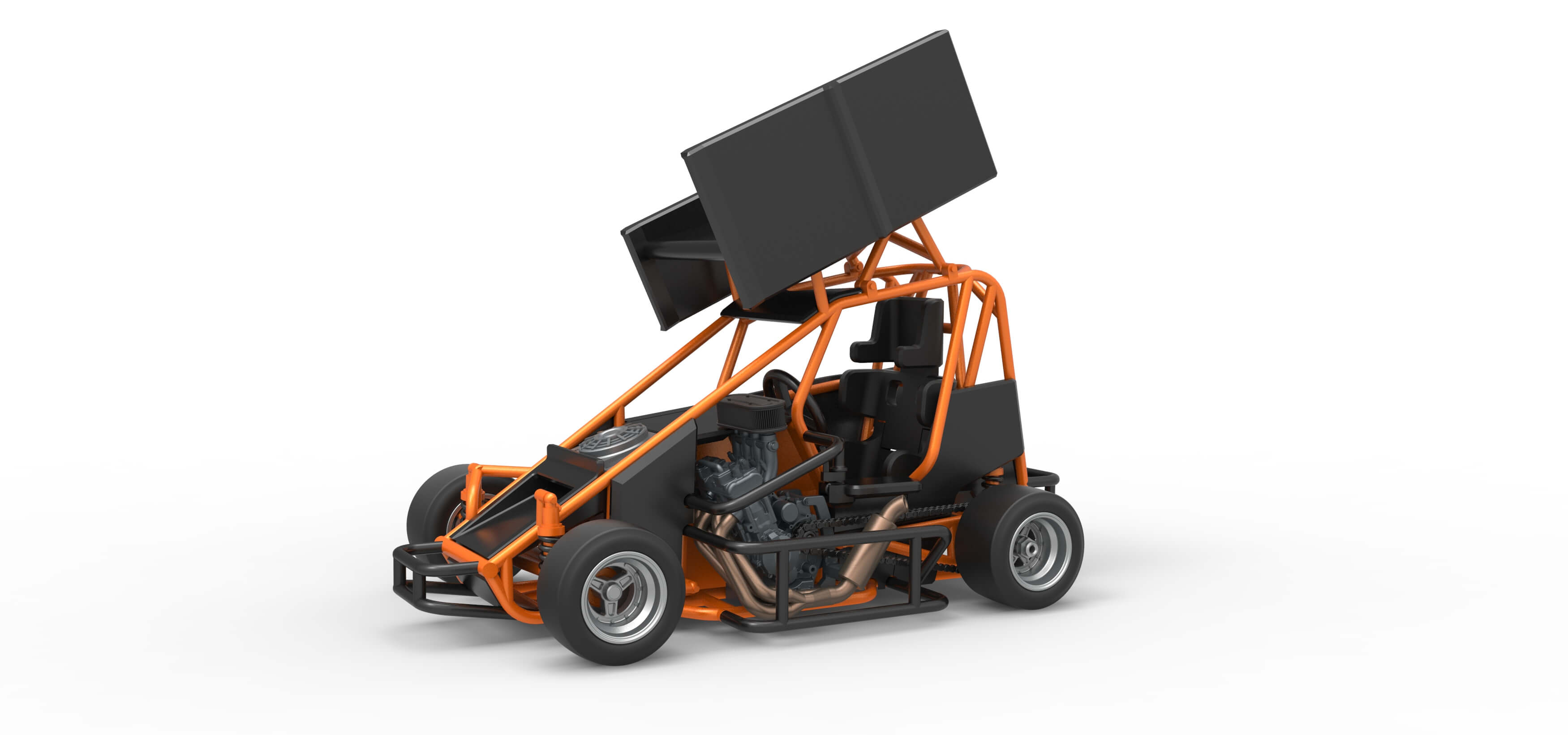 Pavement Winged 600 Micro Sprint Car 1:25 3D Model