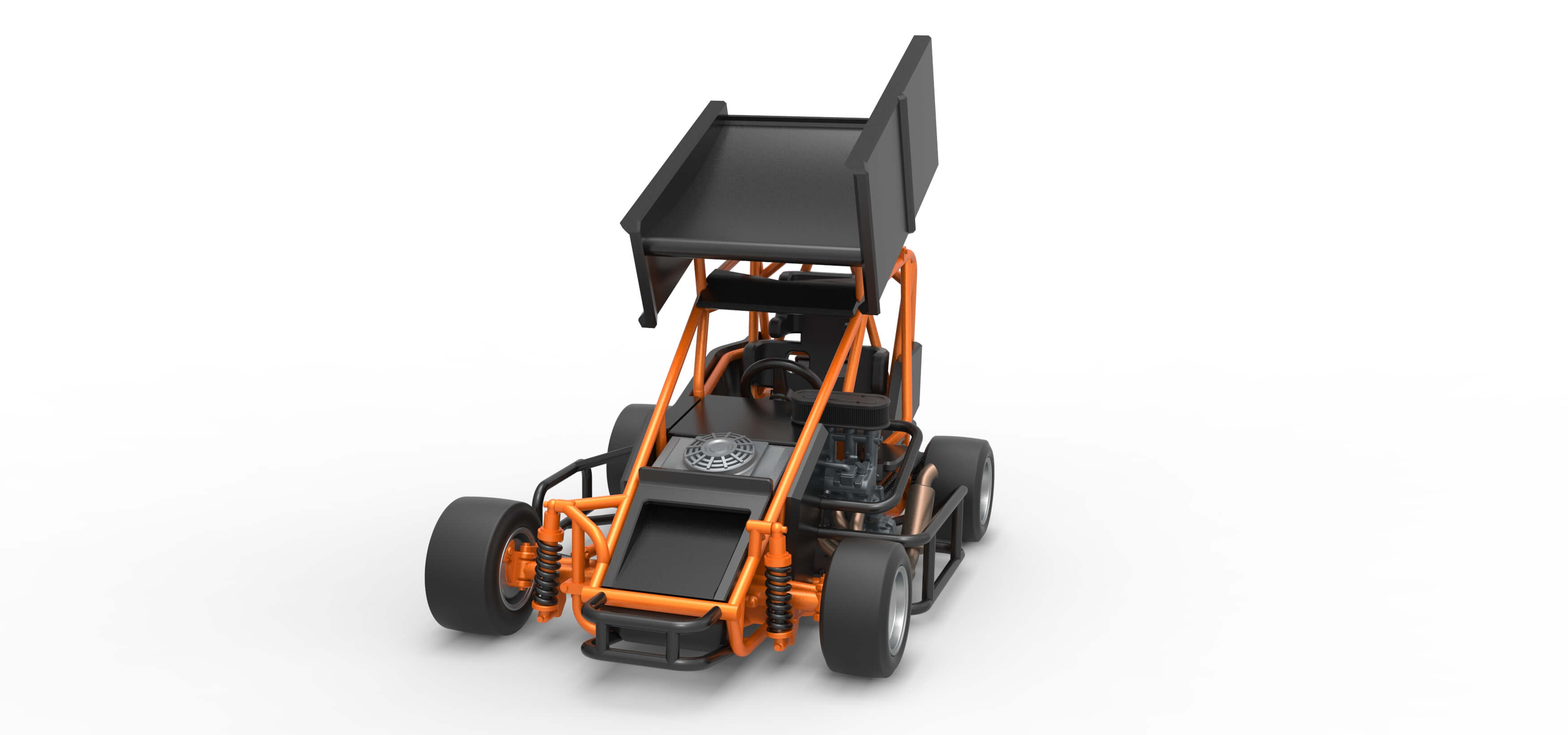 Pavement Winged 600 Micro Sprint Car 1:25 3D Model