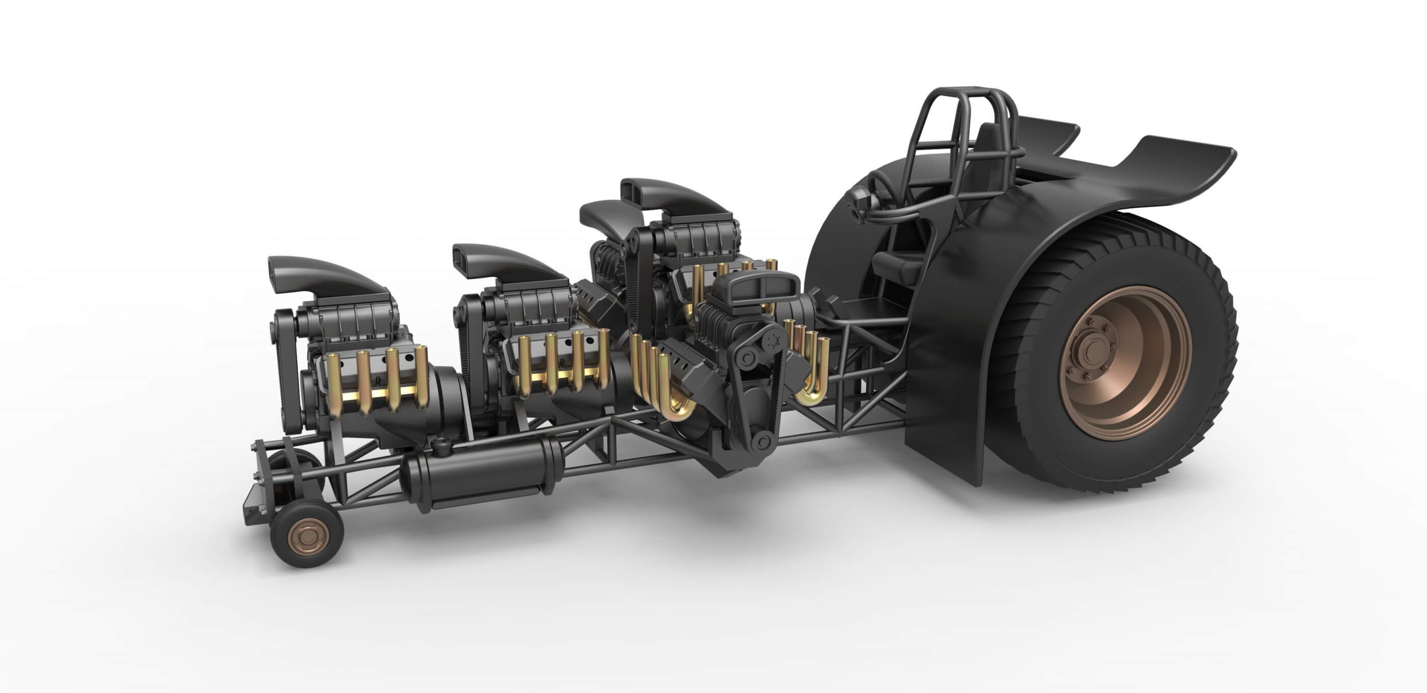 Pulling Tractor 5 V8 1:25 3D Model