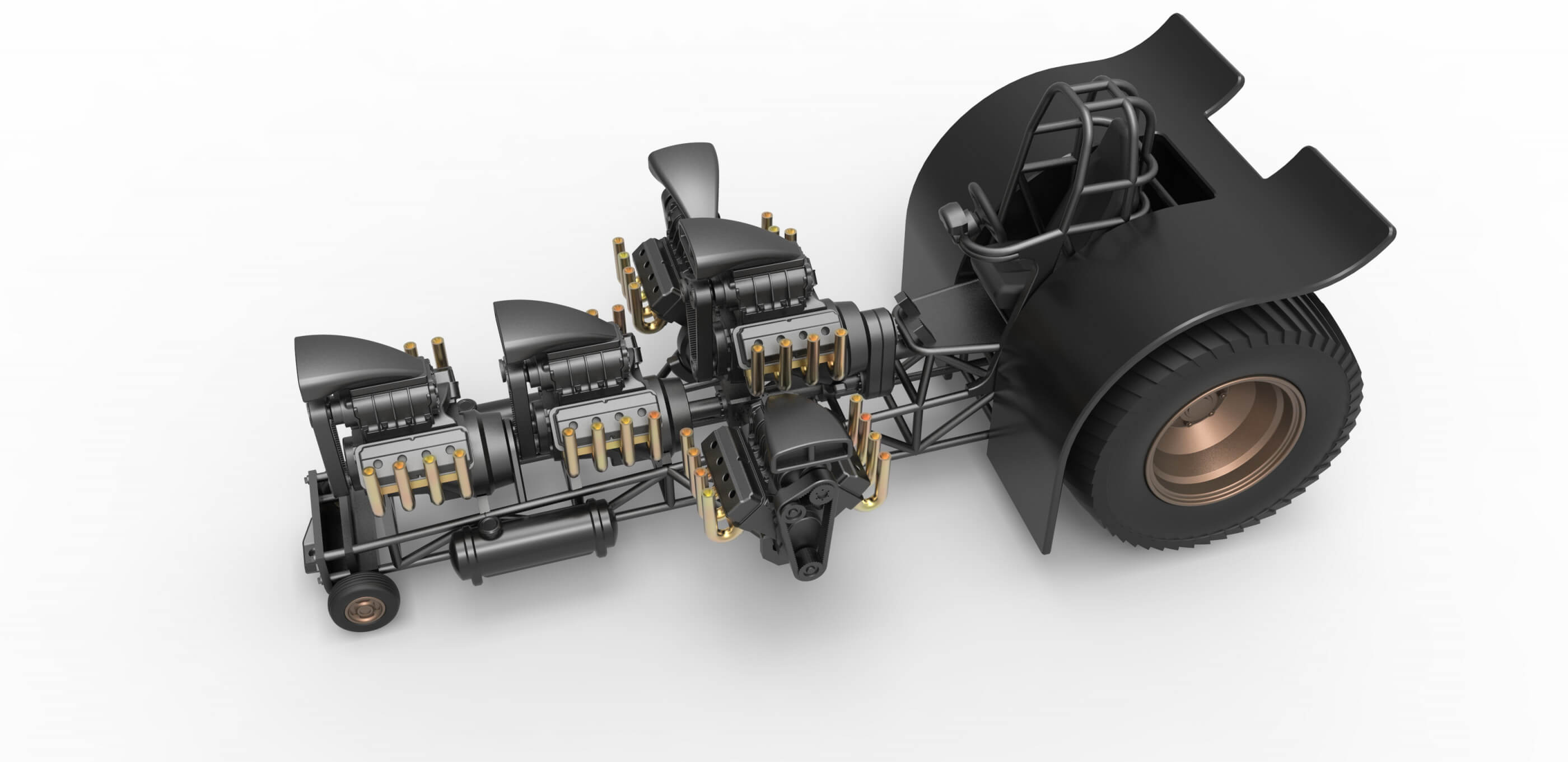Pulling Tractor 5 V8 1:25 3D Model