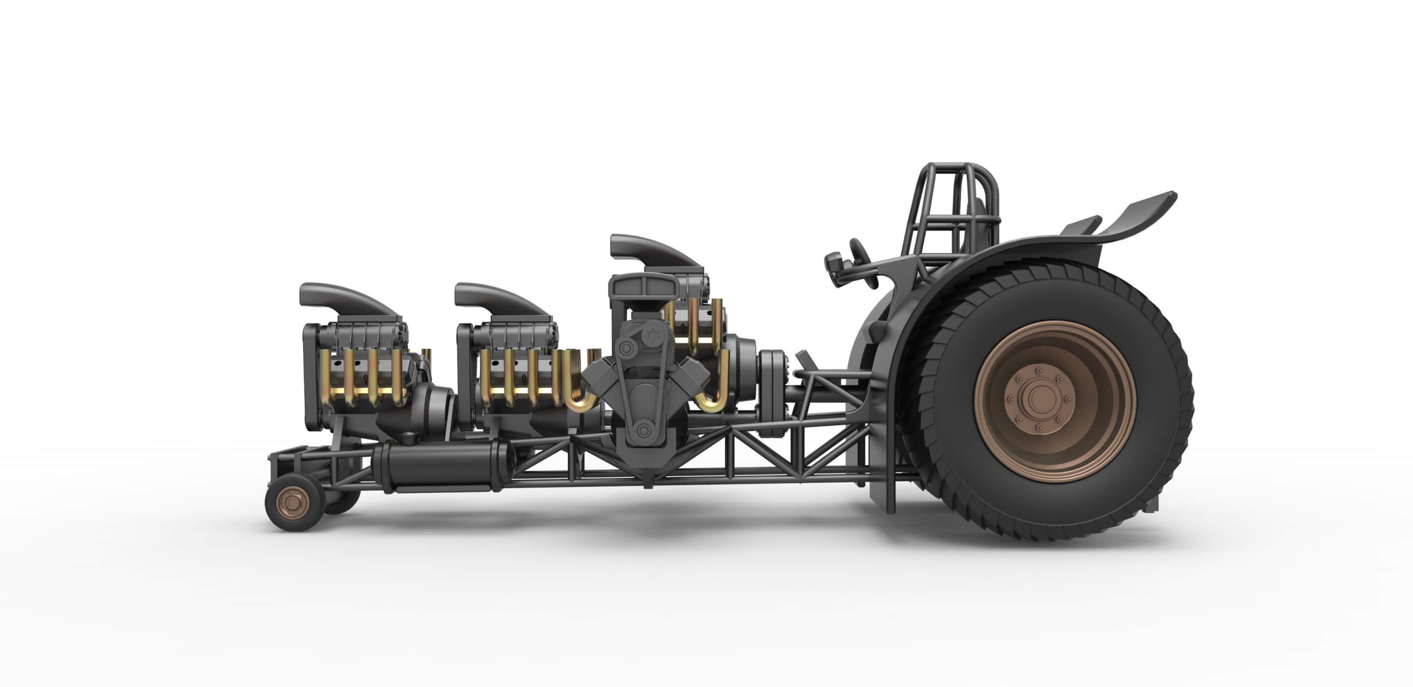 Pulling Tractor 5 V8 1:25 3D Model