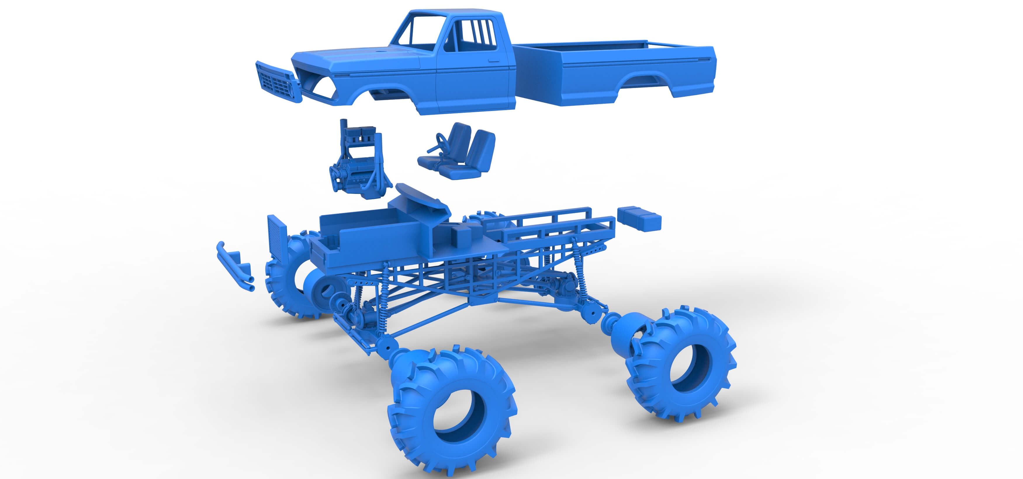Redneck Rave Mud Truck Scale 1:25 3D Model