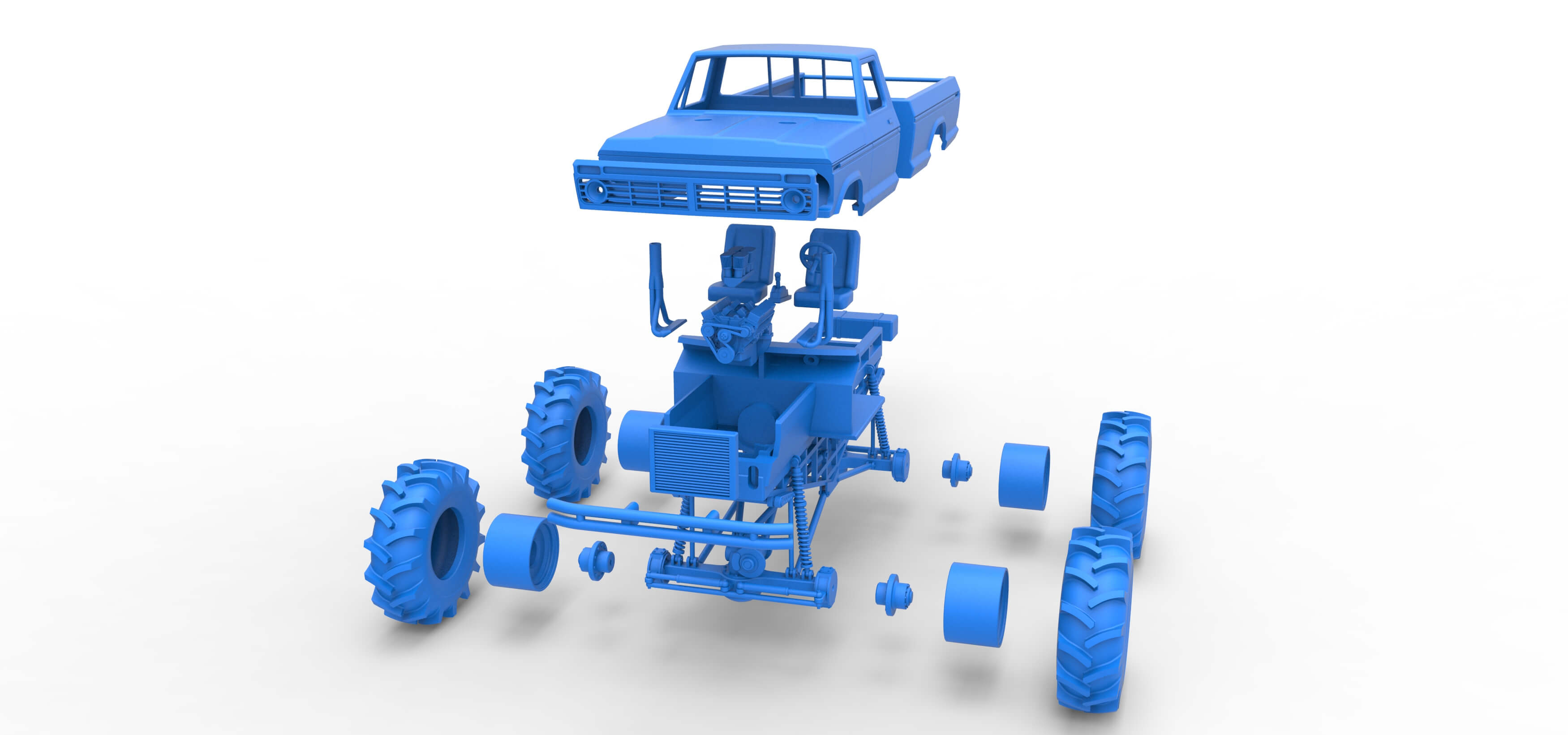 Redneck Rave Mud Truck Scale 1:25 3D Model
