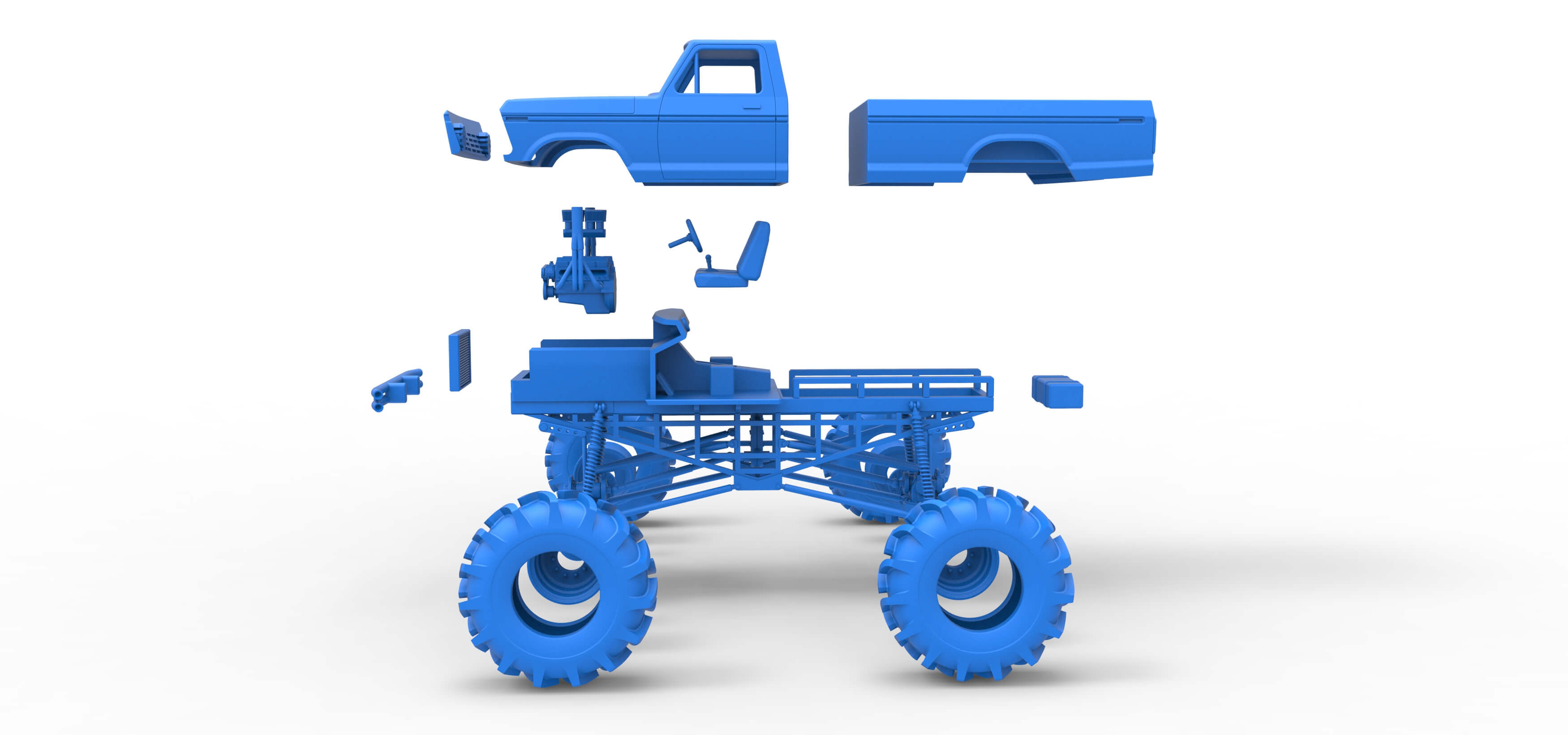 Redneck Rave Mud Truck Scale 1:25 3D Model