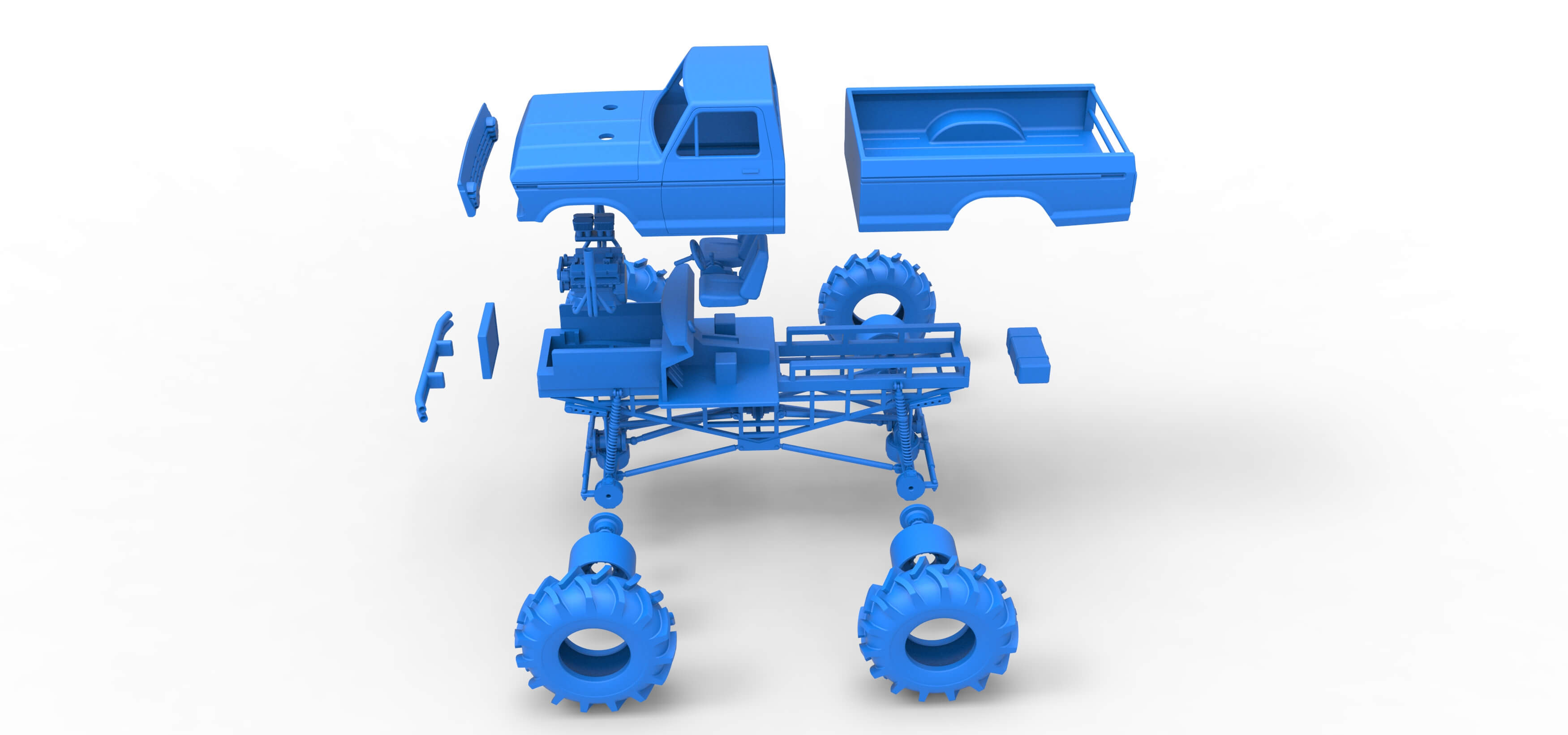 Redneck Rave Mud Truck Scale 1:25 3D Model