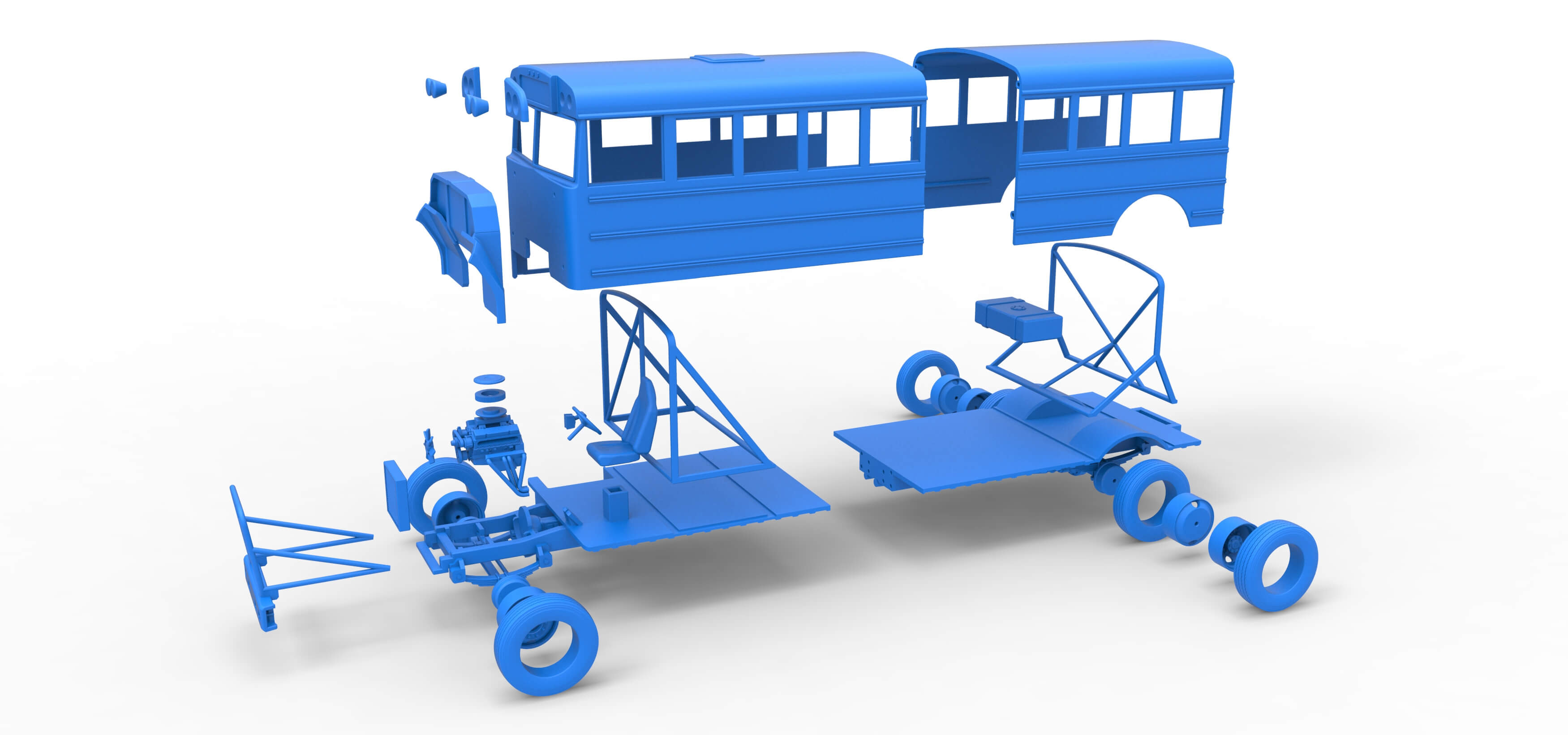 School Bus for Figure 8 Racing 1:25 3D Model