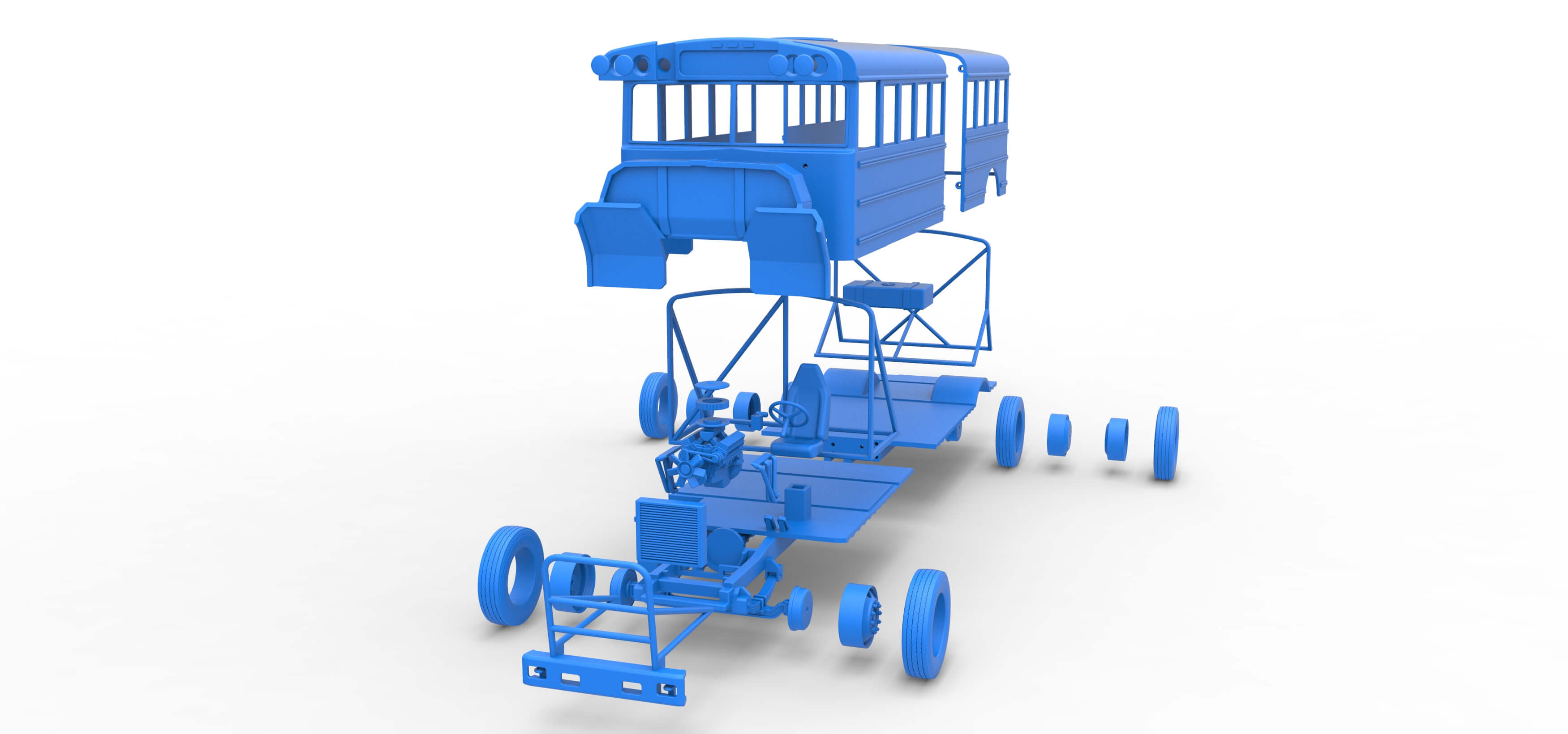 School Bus for Figure 8 Racing 1:25 3D Model