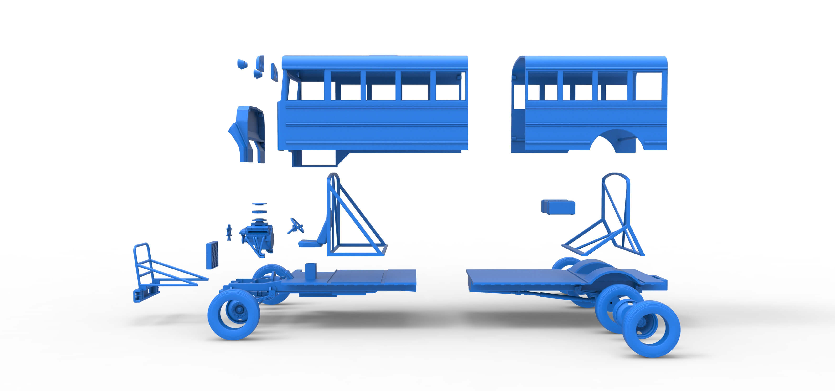 School Bus for Figure 8 Racing 1:25 3D Model