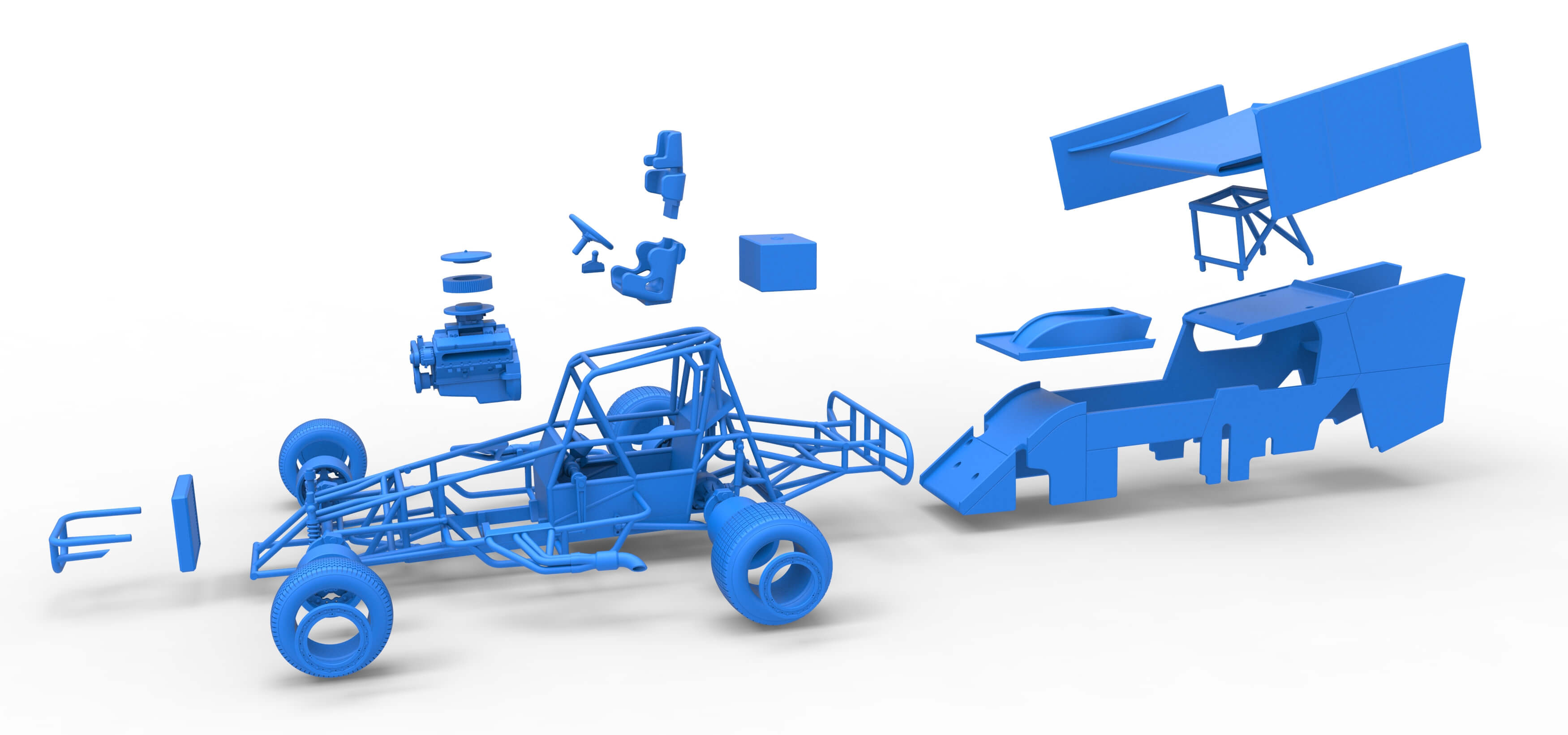Southern Wing Modified Stock Car Scale 1:25 3D Model