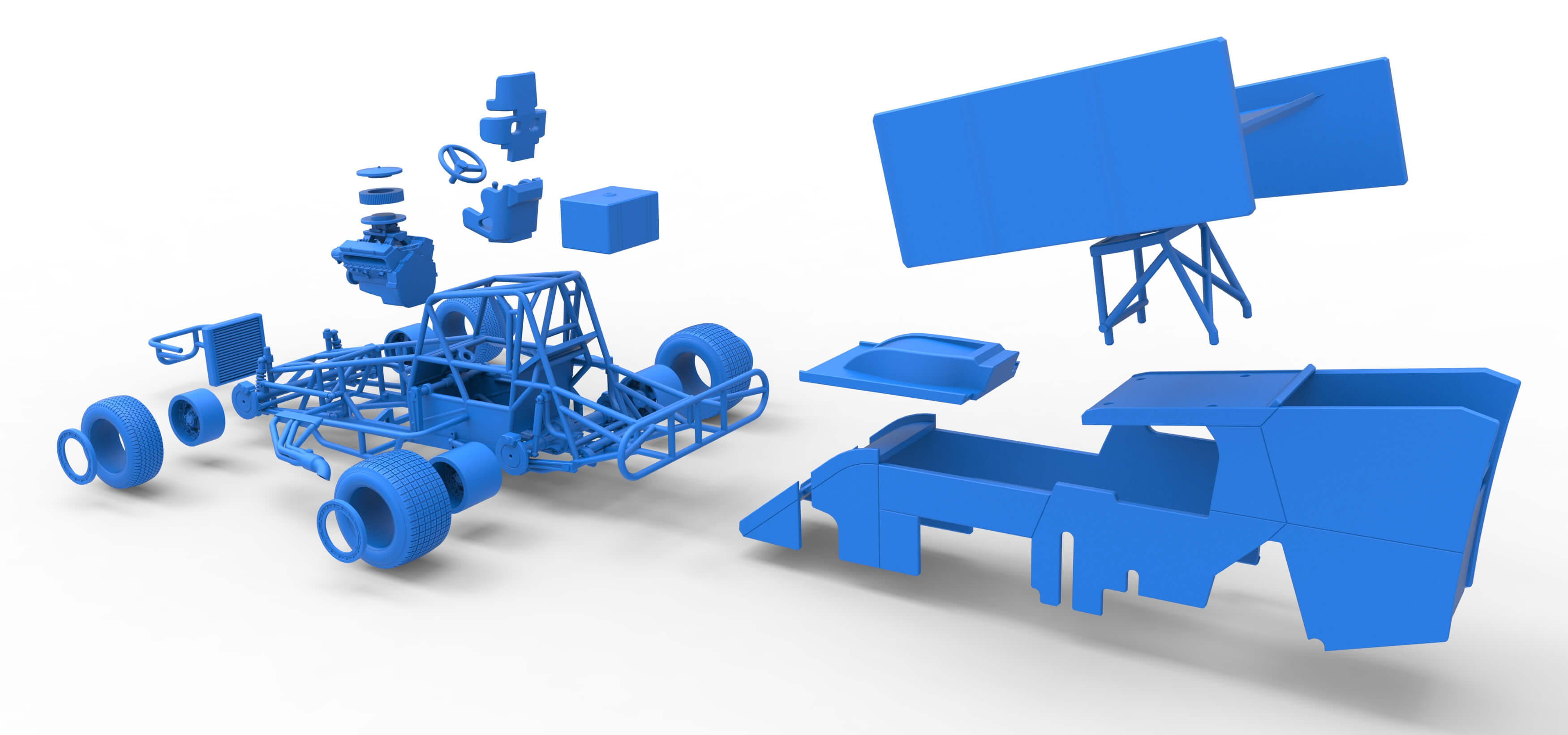 Southern Wing Modified Stock Car Scale 1:25 3D Model