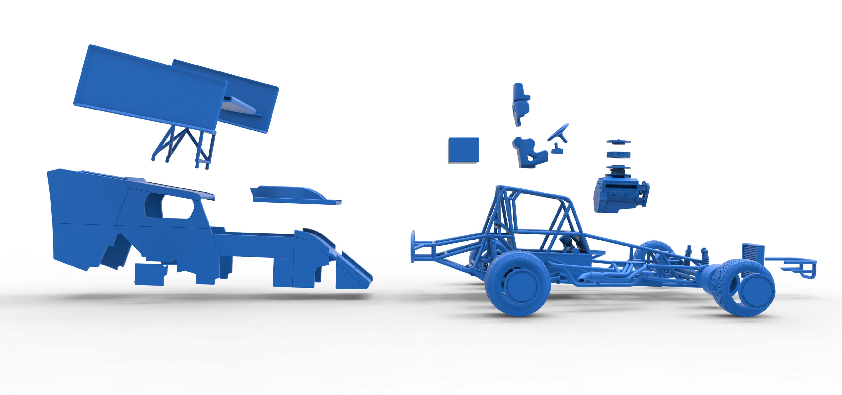 Southern Wing Modified Stock Car Scale 1:25 3D Model