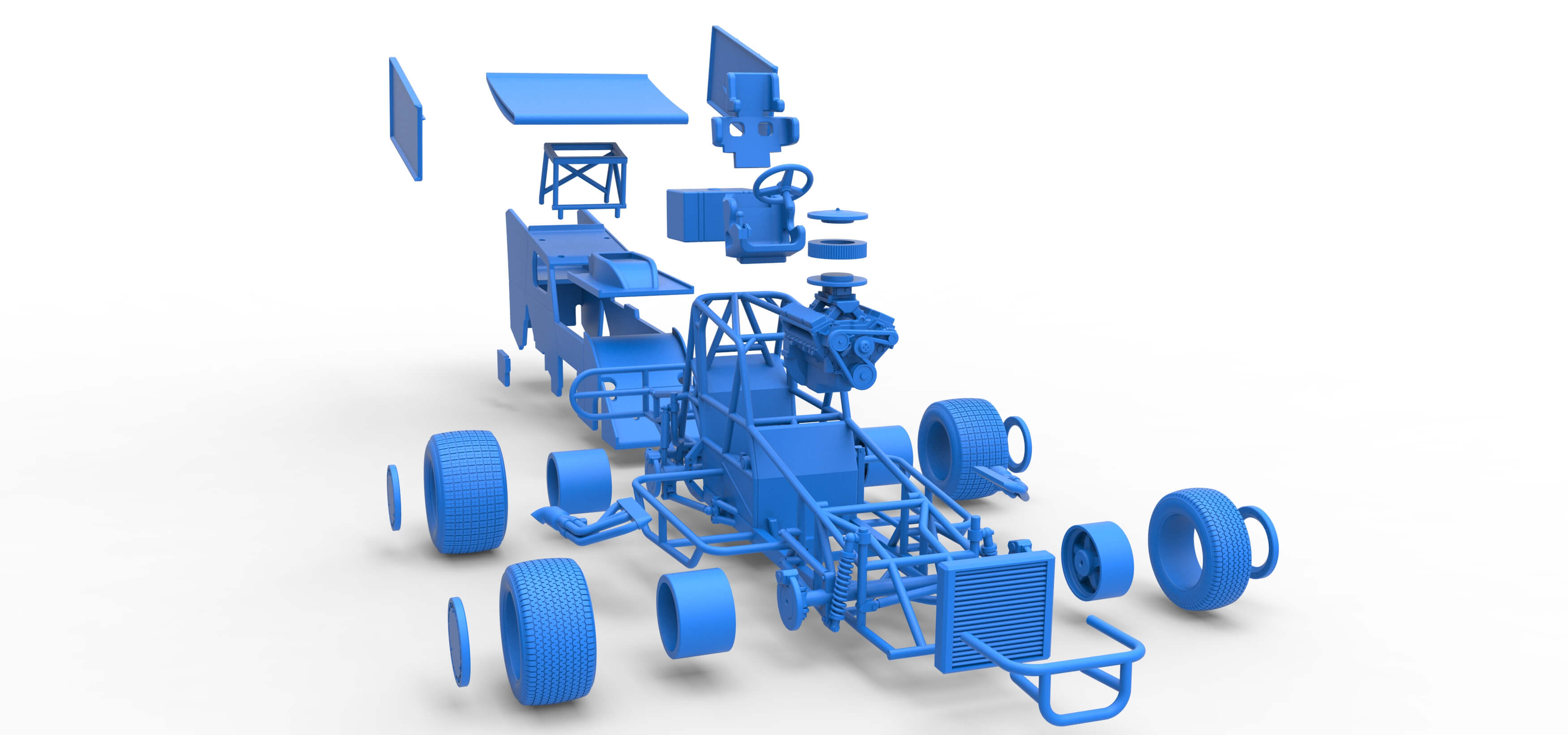 Southern Wing Modified Stock Car Scale 1:25 3D Model