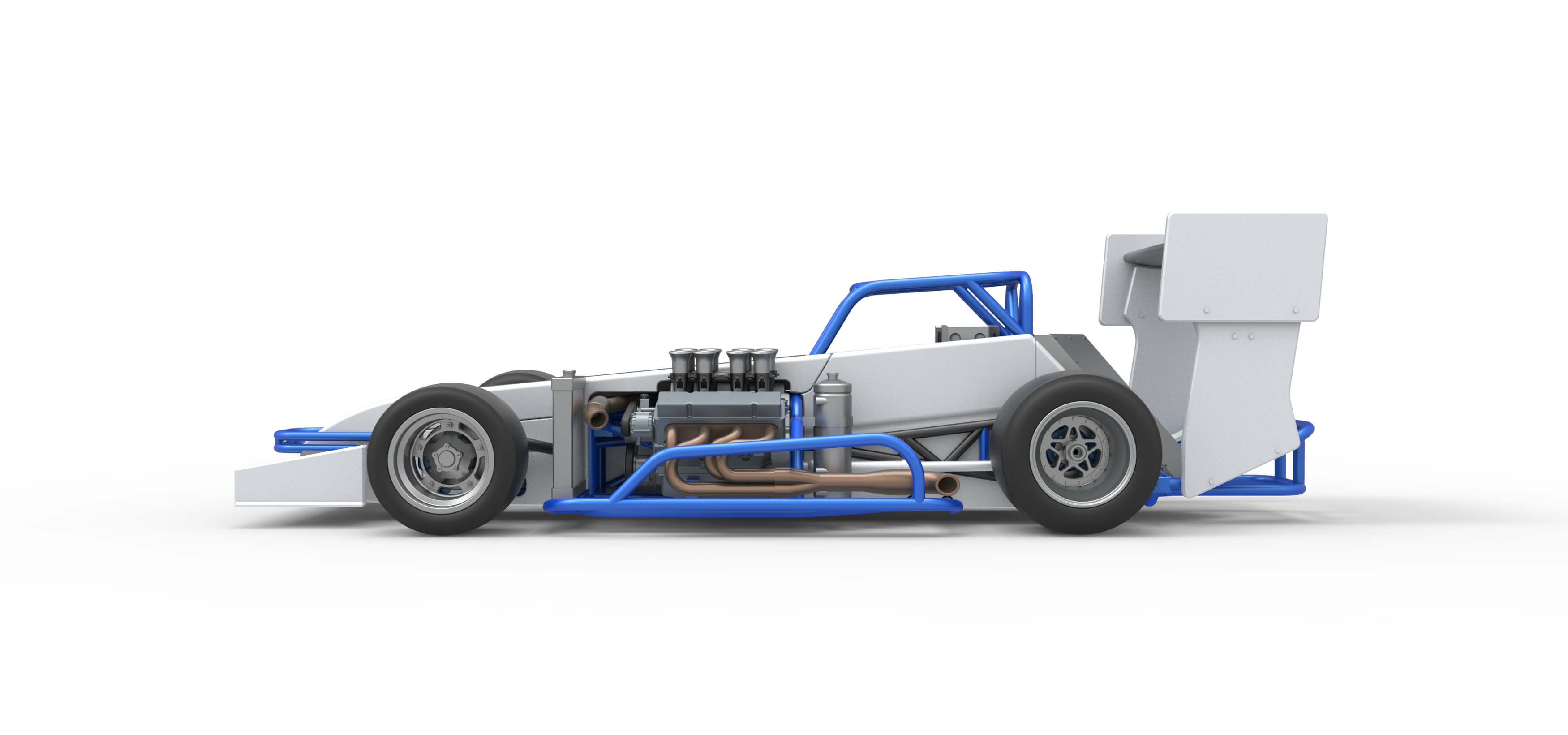 Supermodified Front Engine Race Car V4 Scale 1:25 3D Model