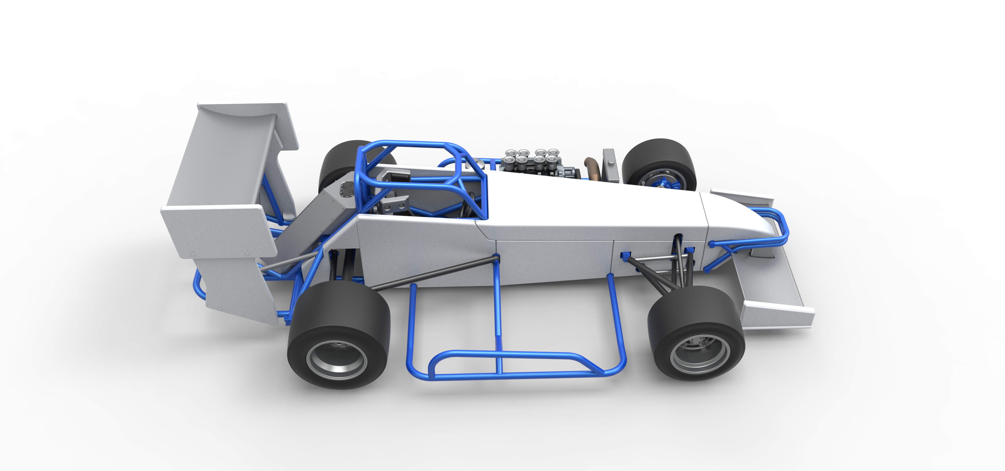 Supermodified Front Engine Race Car V4 Scale 1:25 3D Model