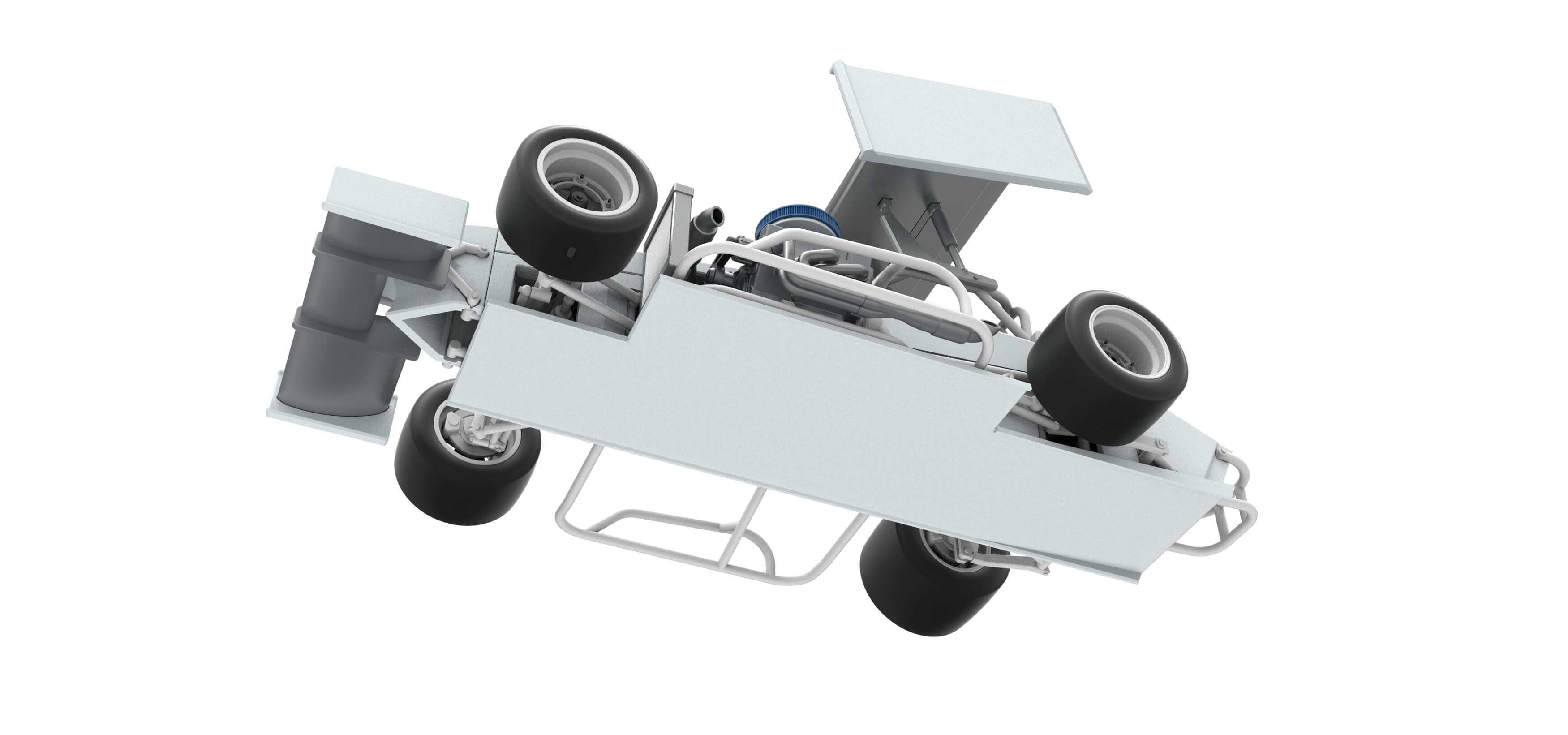 Supermodified Front Engine Winged Race Car V4 Scale 1:25 3D Model