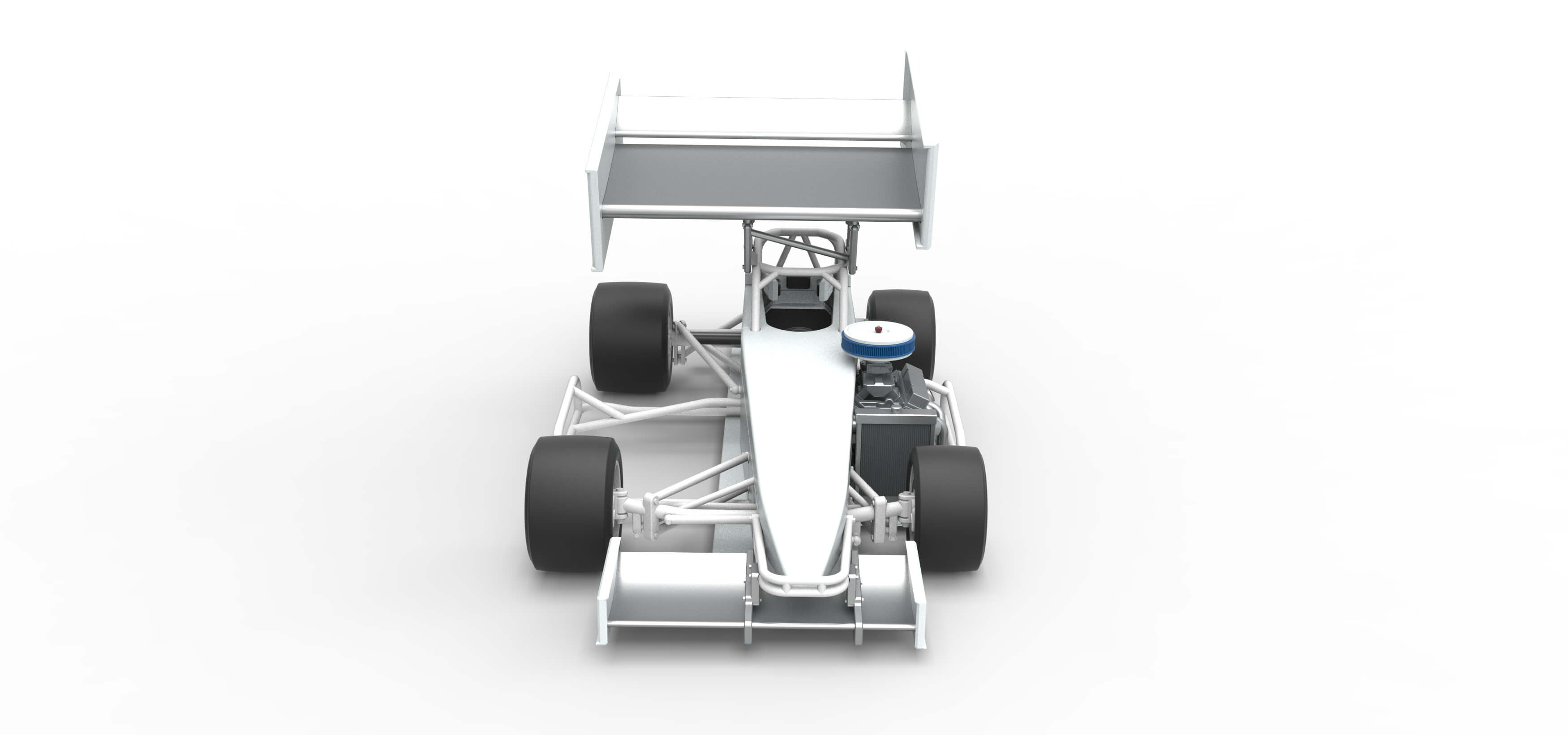 Supermodified Front Engine Winged Race Car V4 Scale 1:25 3D Model