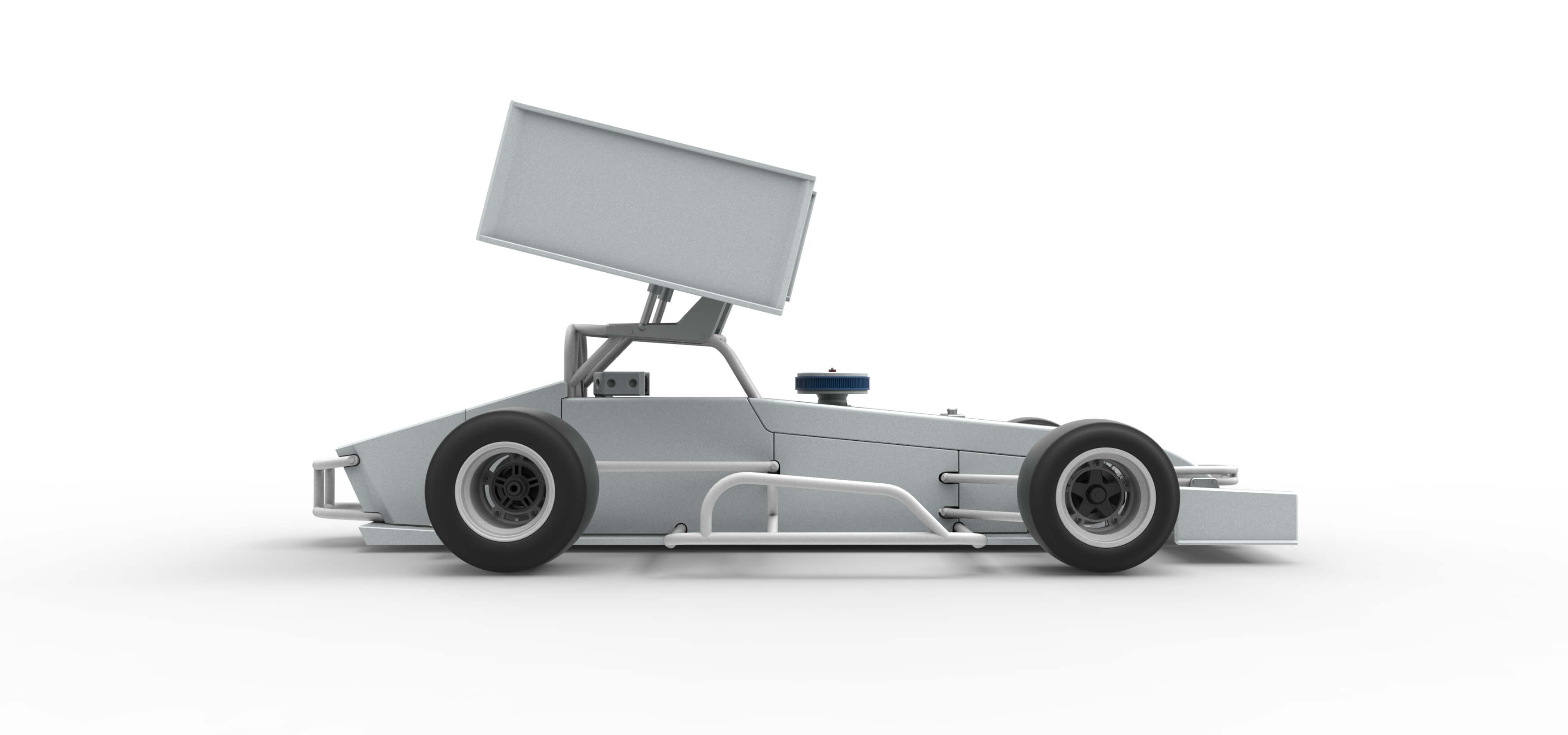 Supermodified Front Engine Winged Race Car V4 Scale 1:25 3D Model