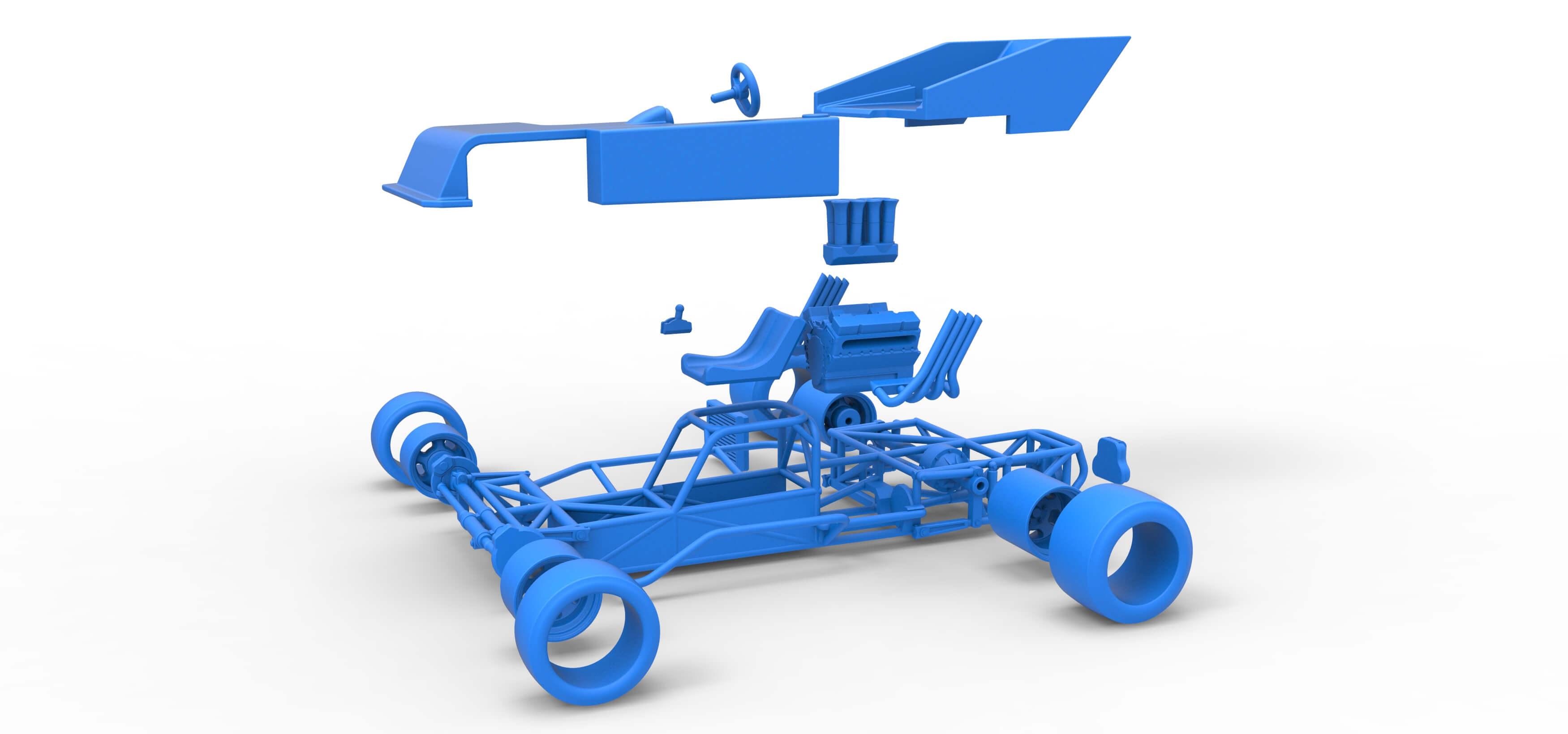 Supermodified Race Car 1:25 3D Model