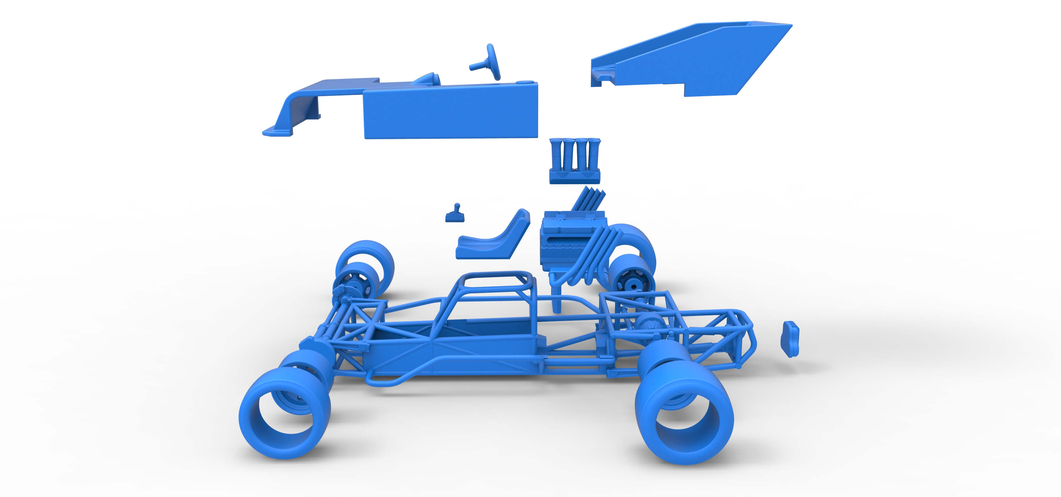 Supermodified Race Car 1:25 3D Model