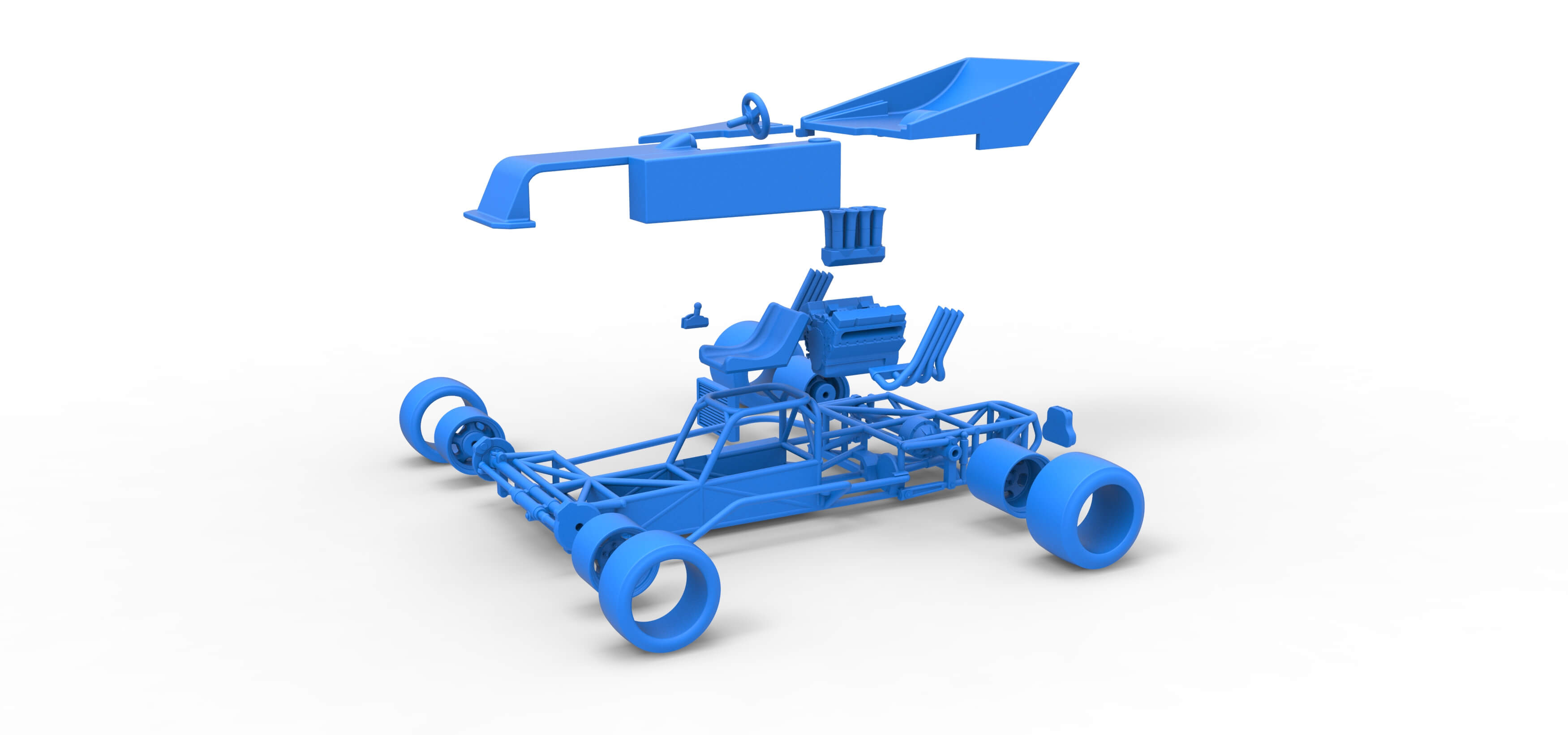 Supermodified Race Car 1:25 3D Model