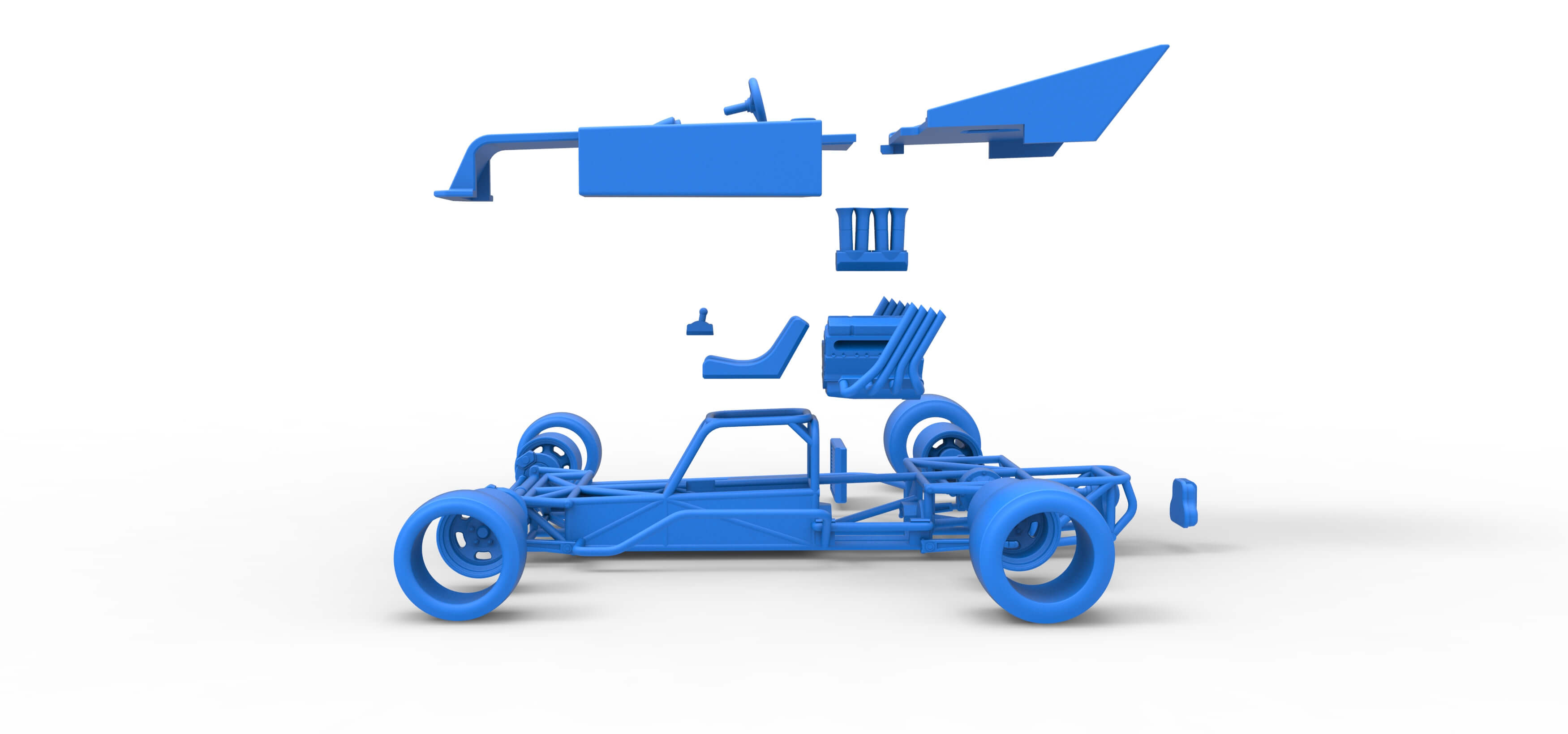 Supermodified Race Car 1:25 3D Model
