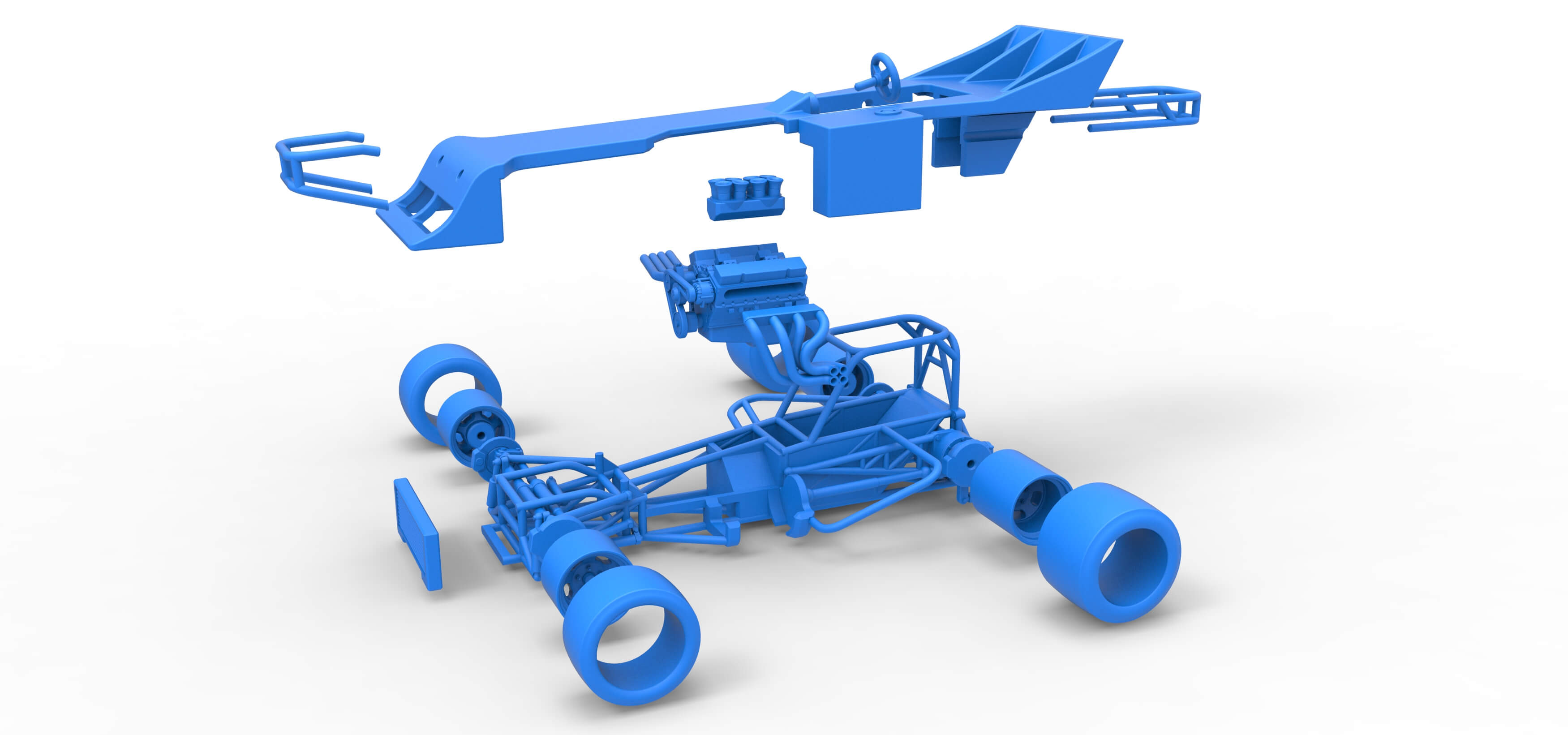 Supermodified Race Car 1:25 3D Model