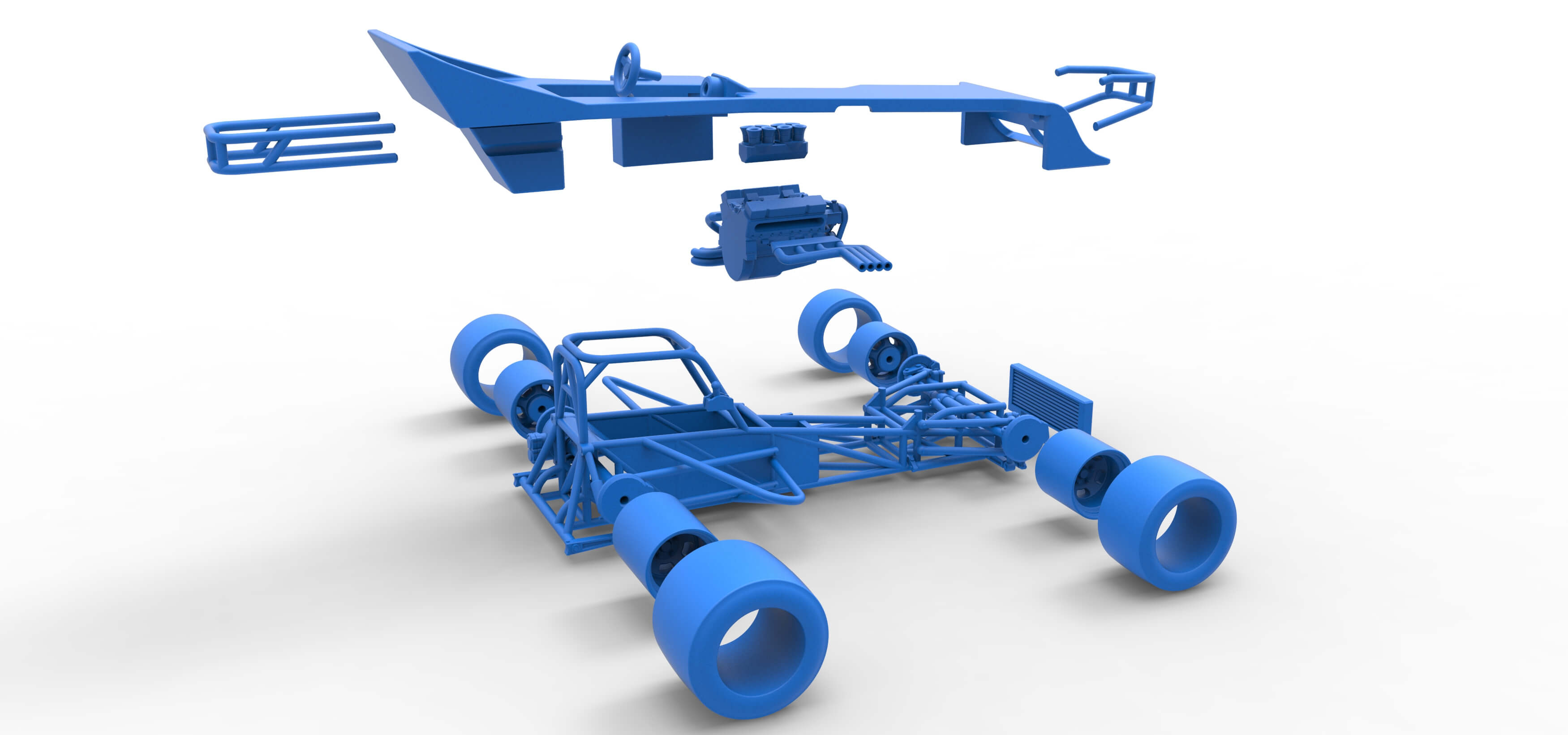 Supermodified Race Car 1:25 3D Model