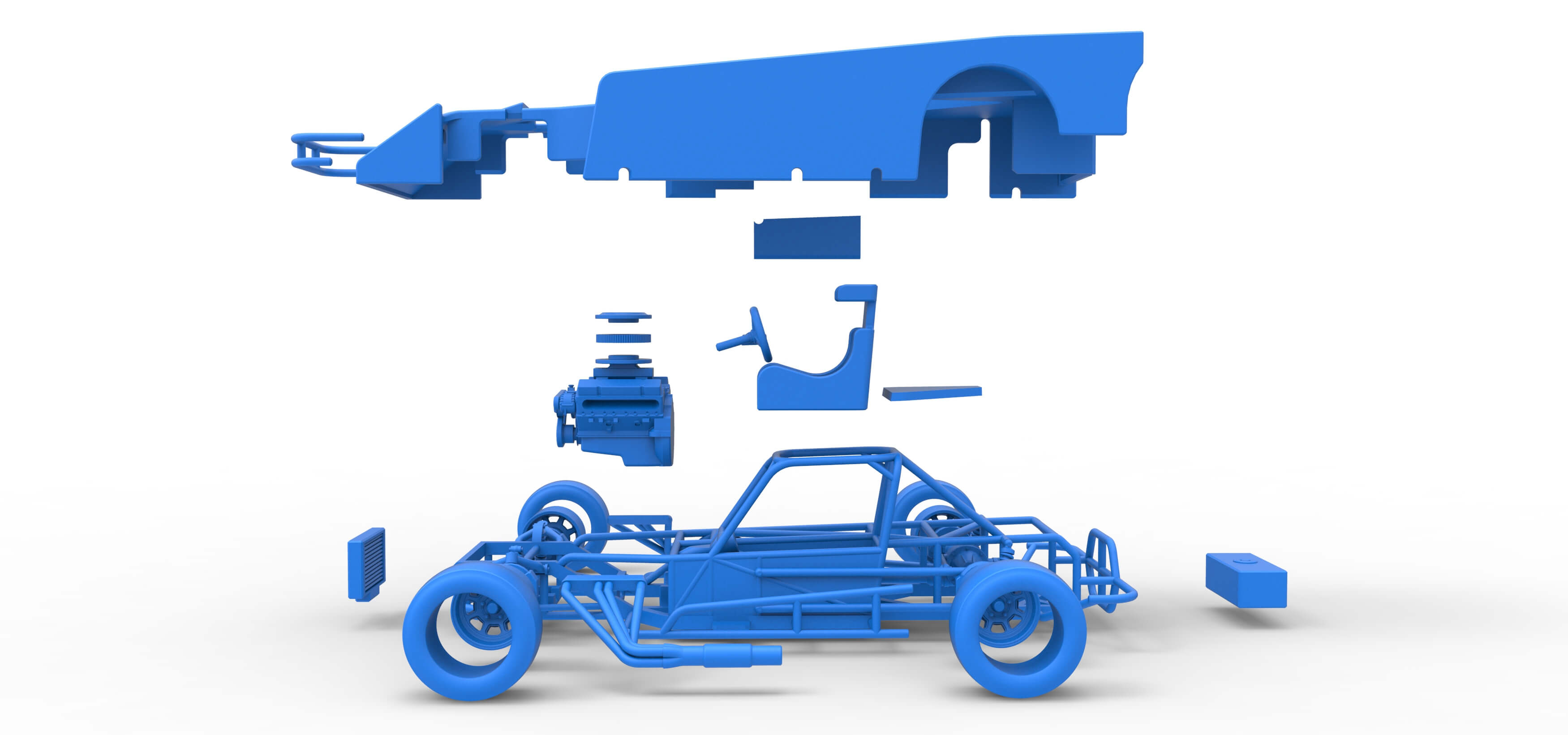 Supermodified Race Car 1:25 3D Model