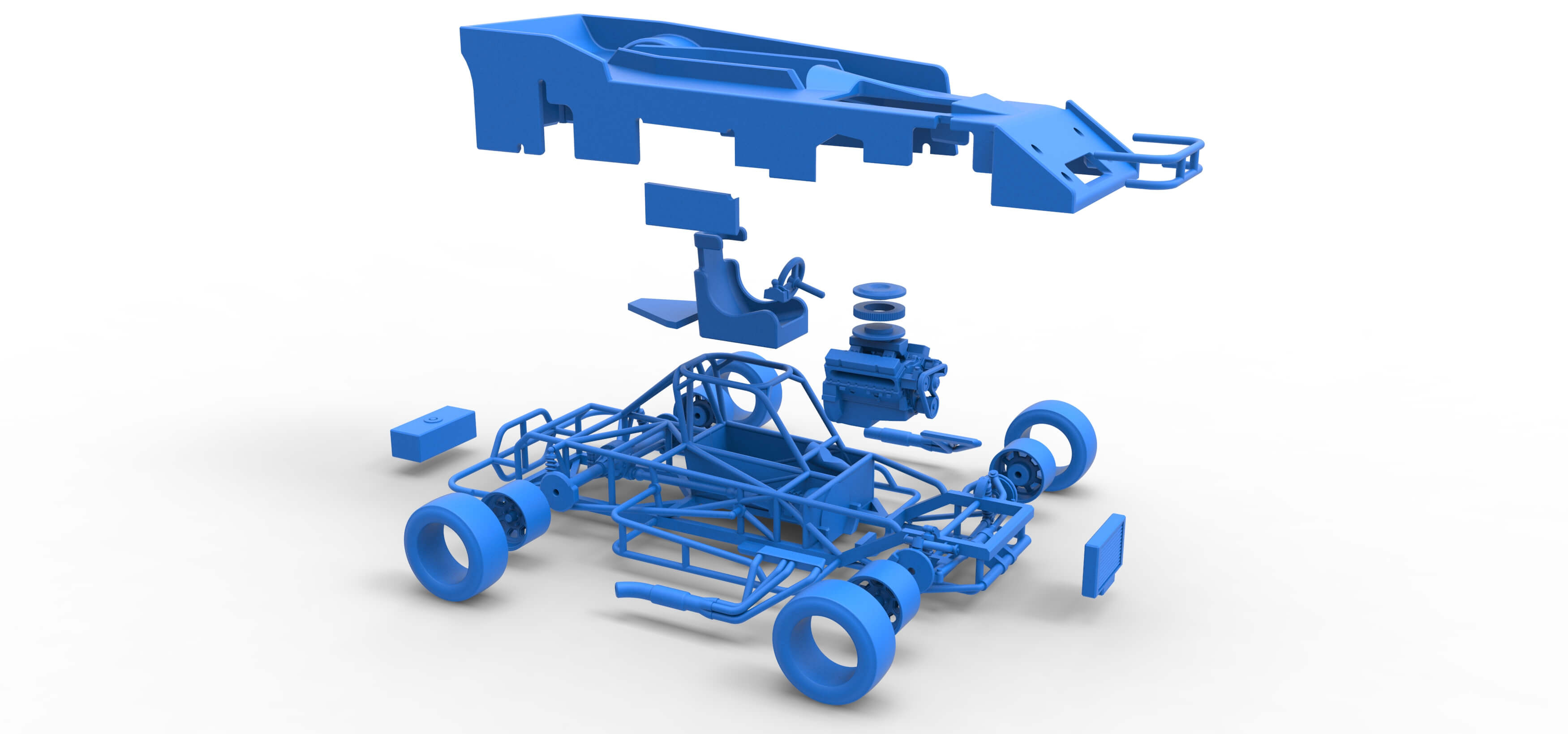 Supermodified Race Car 1:25 3D Model