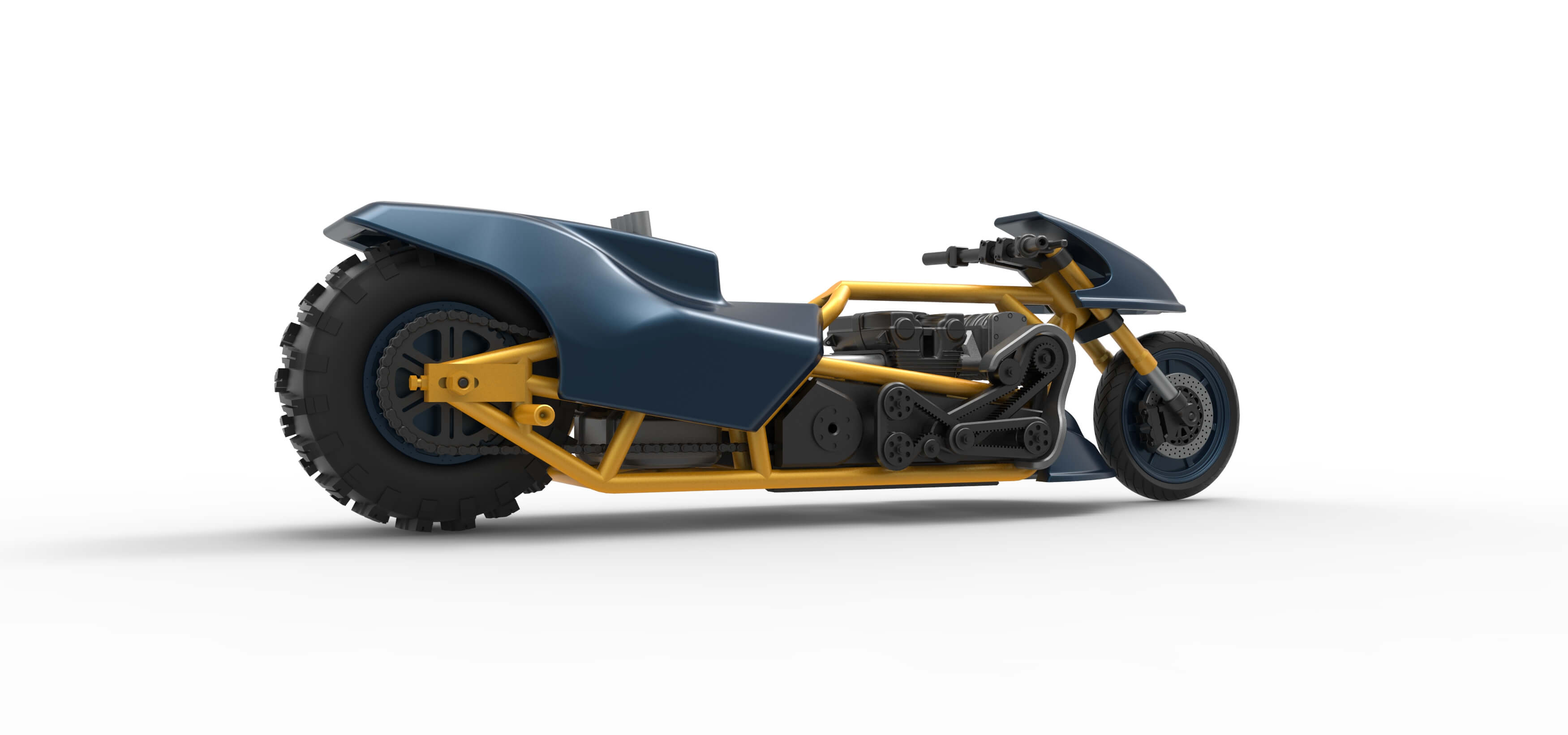 Top Fuel Dirt Dragster Motorcycle 1:16 3D Model