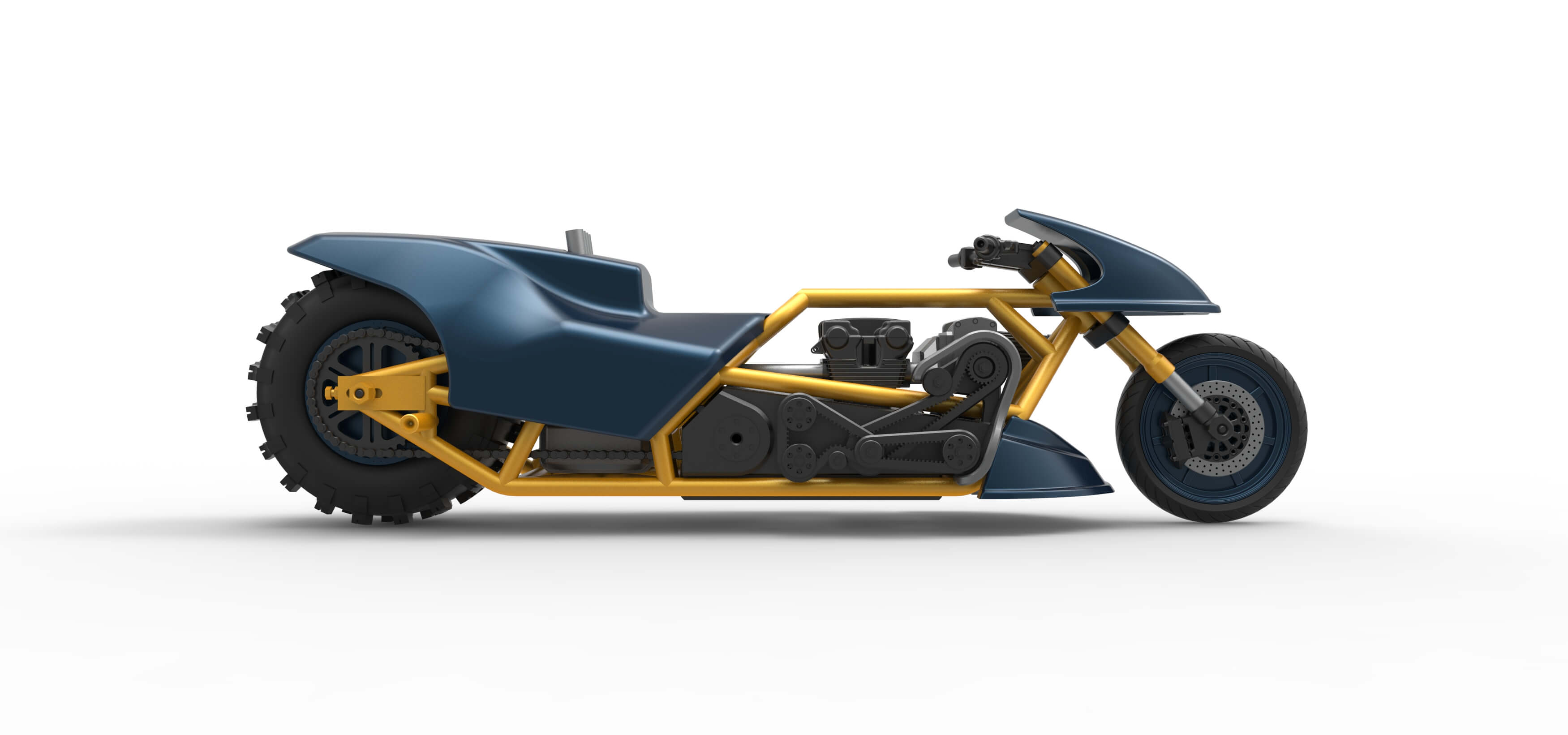 Top Fuel Dirt Dragster Motorcycle 1:16 3D Model