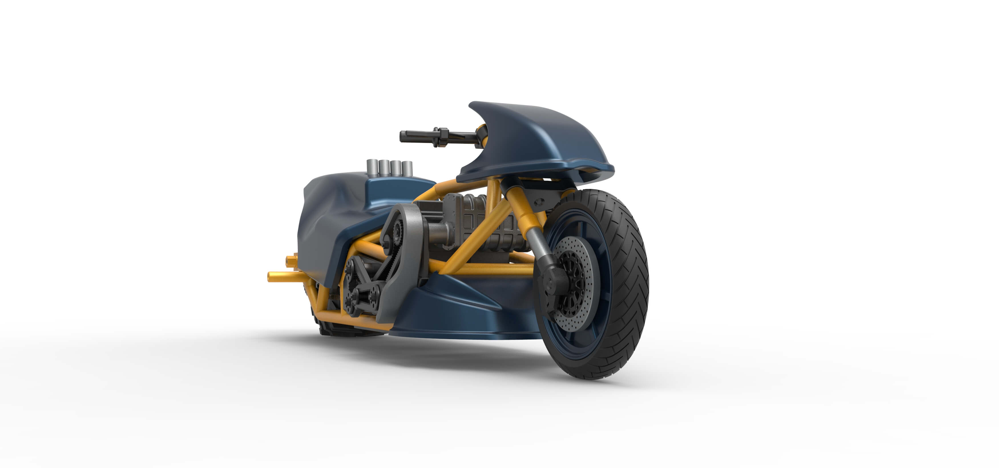 Top Fuel Dirt Dragster Motorcycle 1:16 3D Model