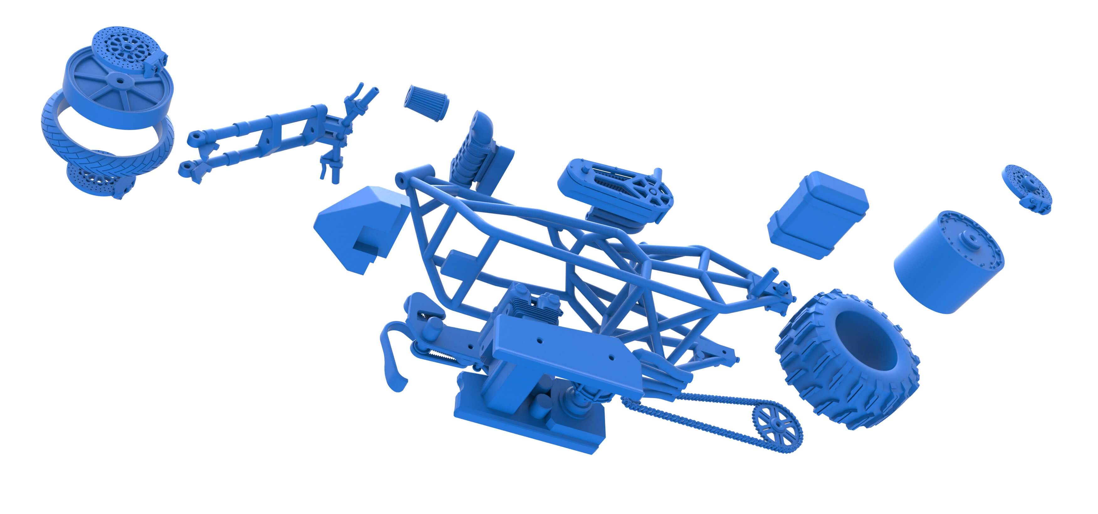 Top Fuel Dirt Dragster Motorcycle Base 1:16 3D Model