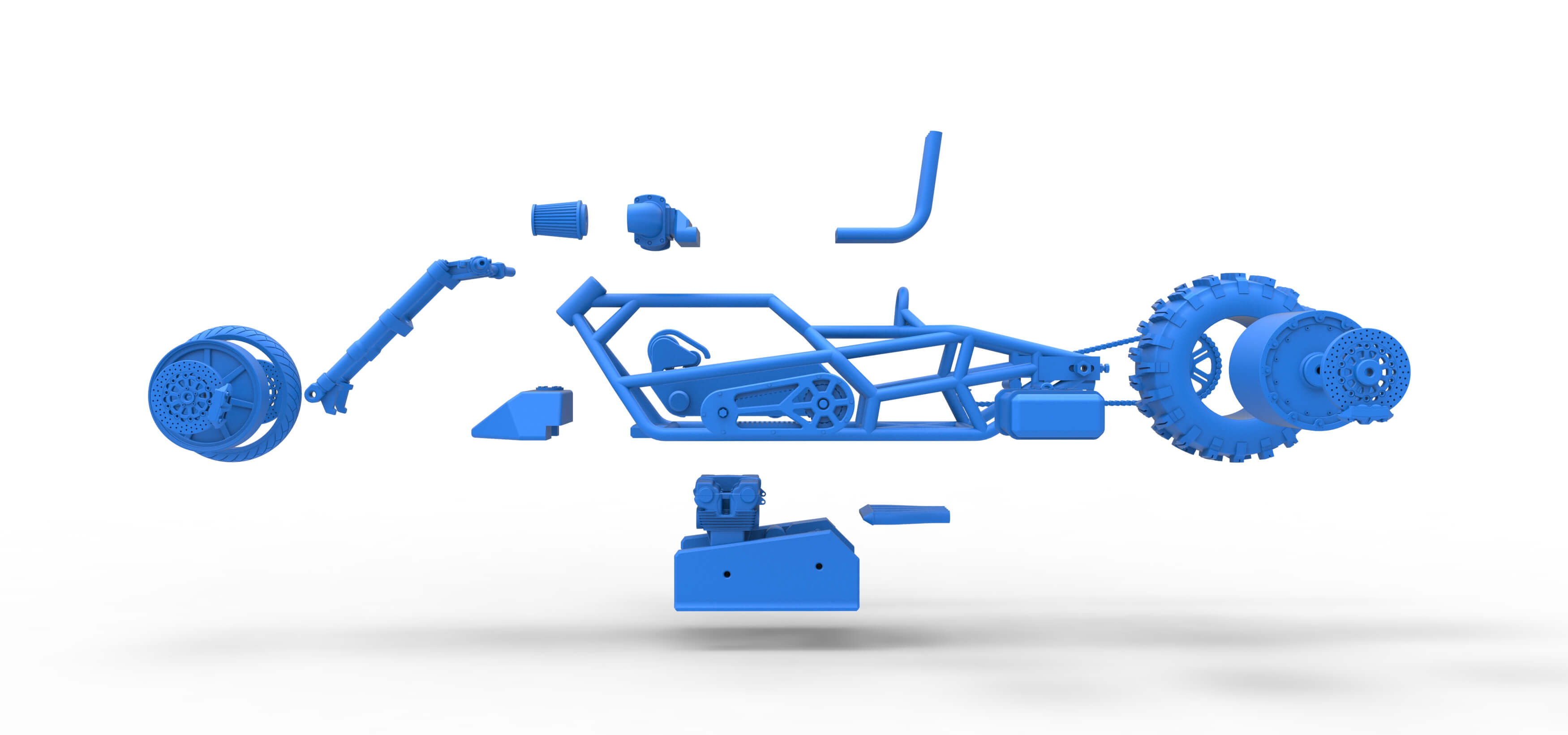 Top Fuel Dirt Dragster Motorcycle Base 1:16 3D Model