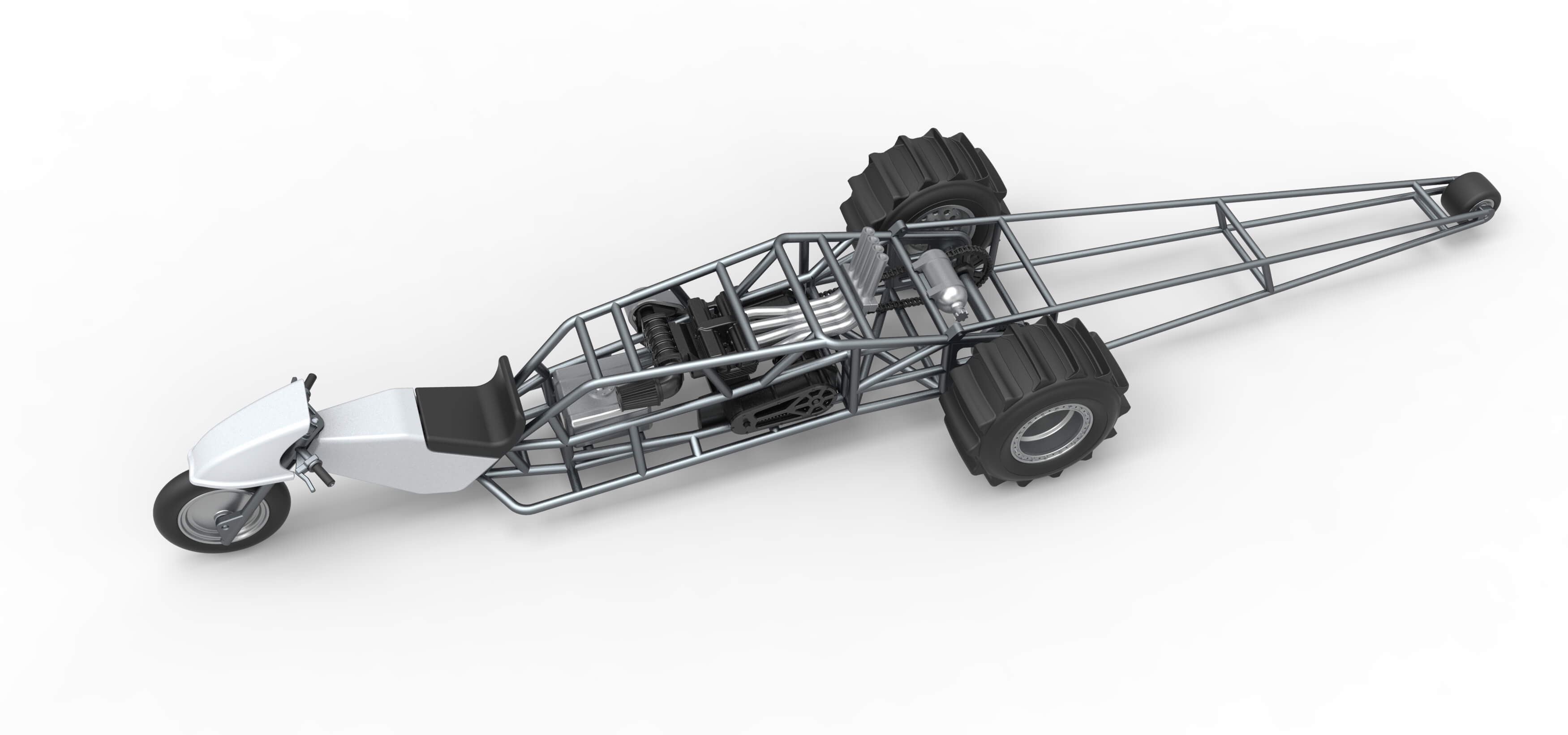 Top Fuel Dirt Dragster Trike Sale 1:16 3D Model