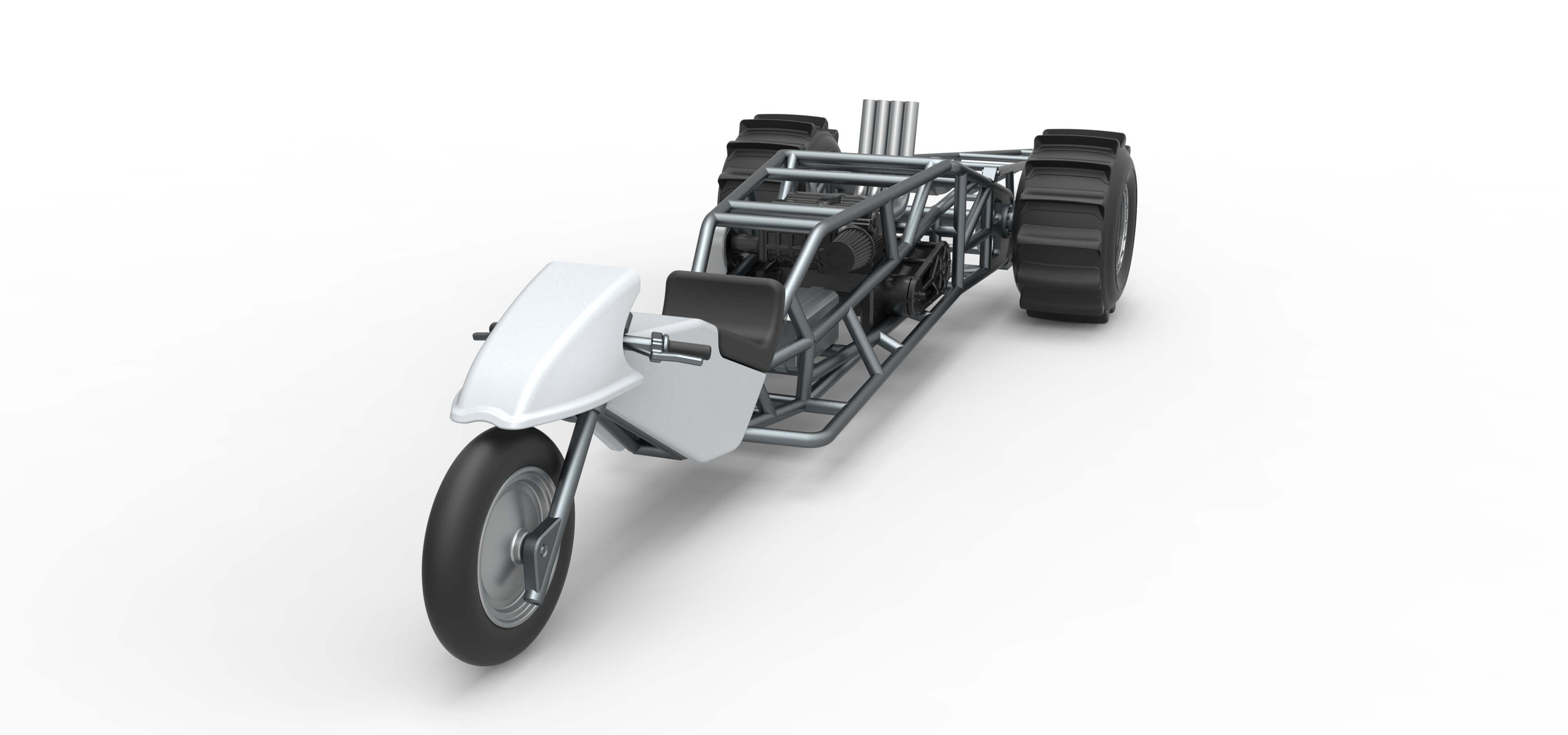 Top Fuel Dirt Dragster Trike Sale 1:16 3D Model