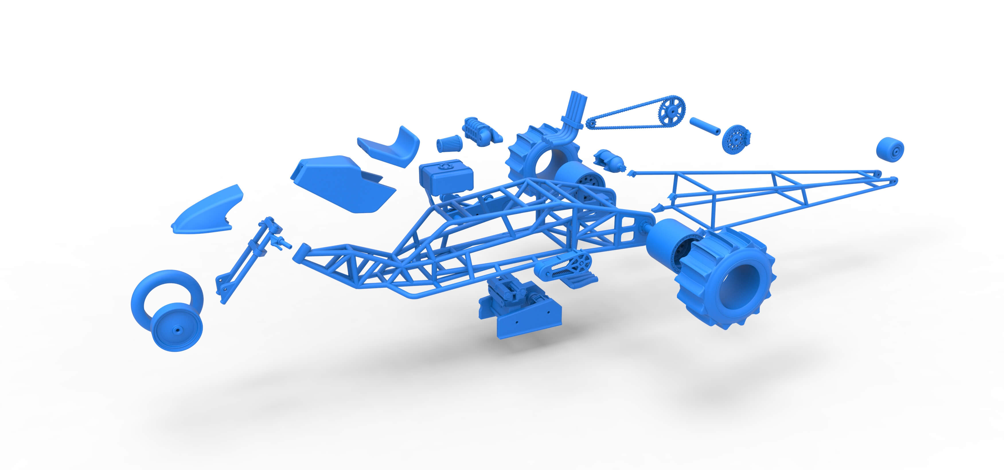 Top Fuel Dirt Dragster Trike Sale 1:16 3D Model
