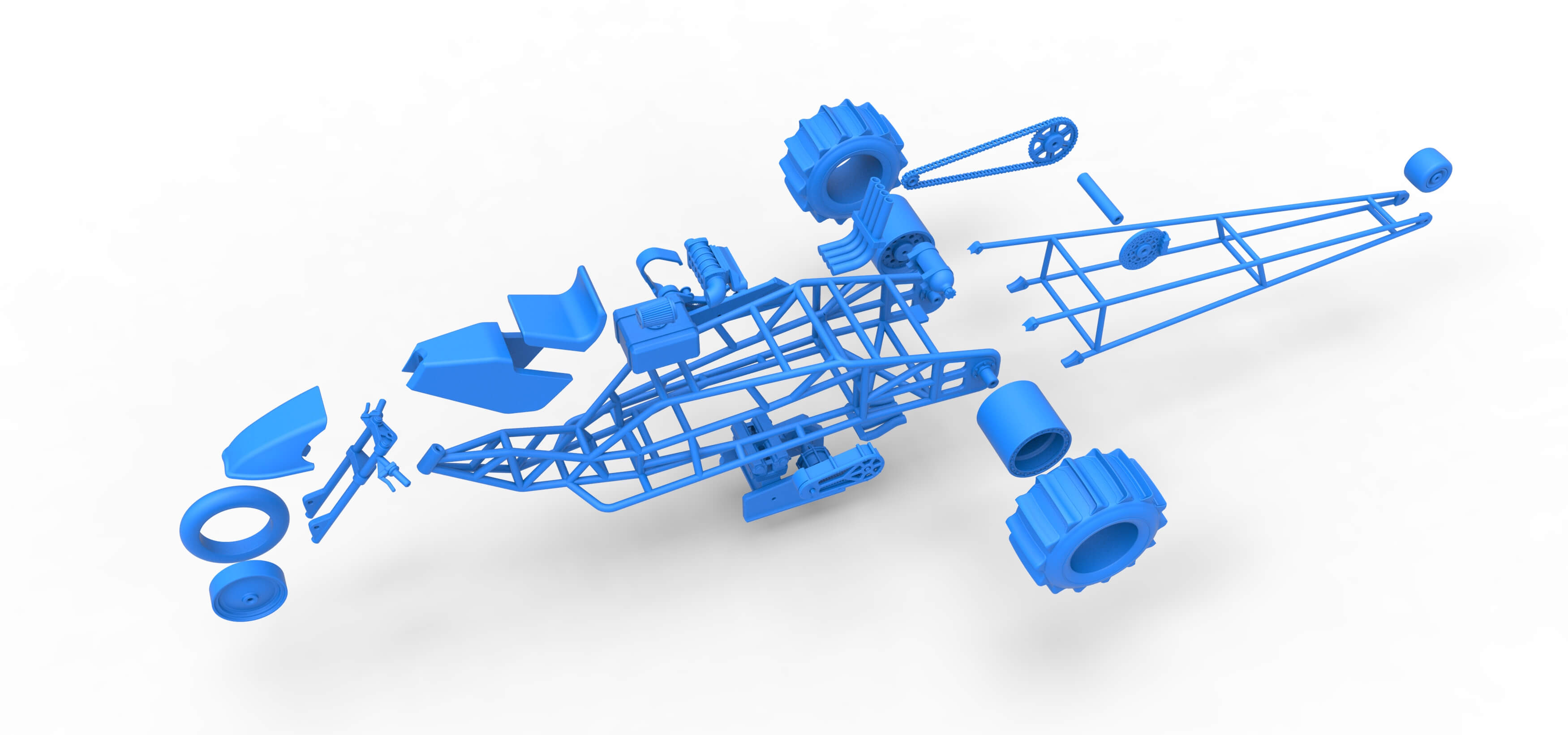 Top Fuel Dirt Dragster Trike Sale 1:16 3D Model