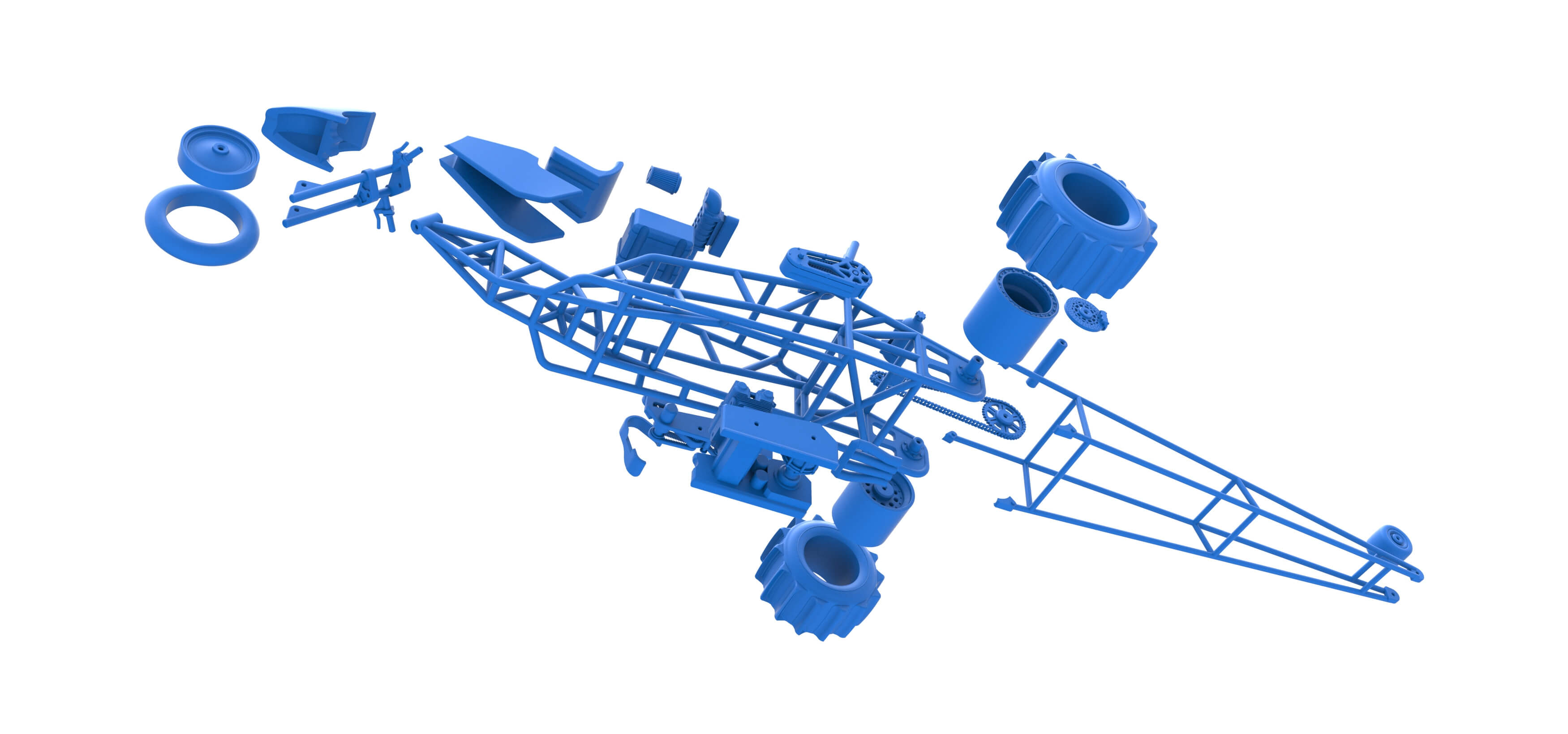 Top Fuel Dirt Dragster Trike Sale 1:16 3D Model