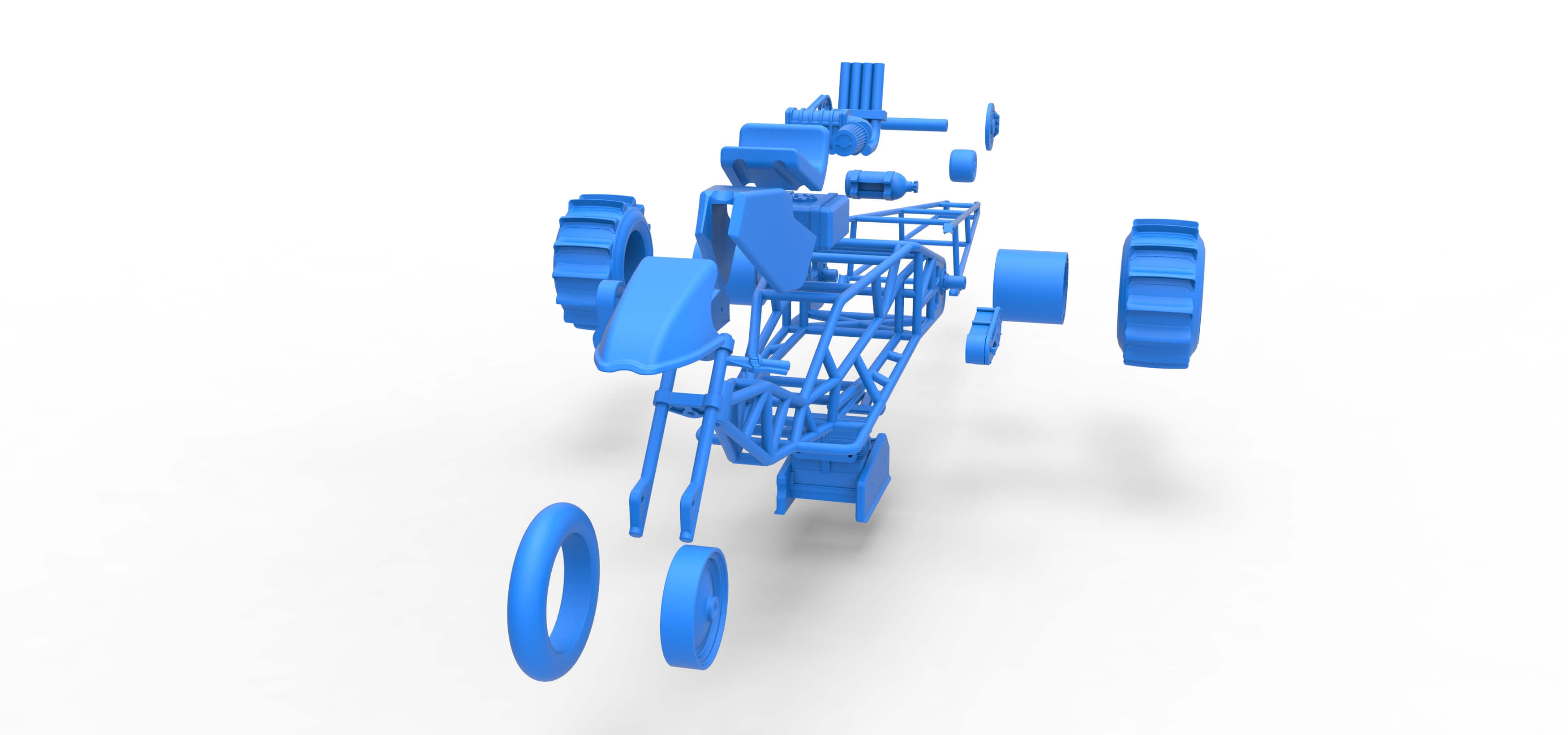 Top Fuel Dirt Dragster Trike Sale 1:16 3D Model
