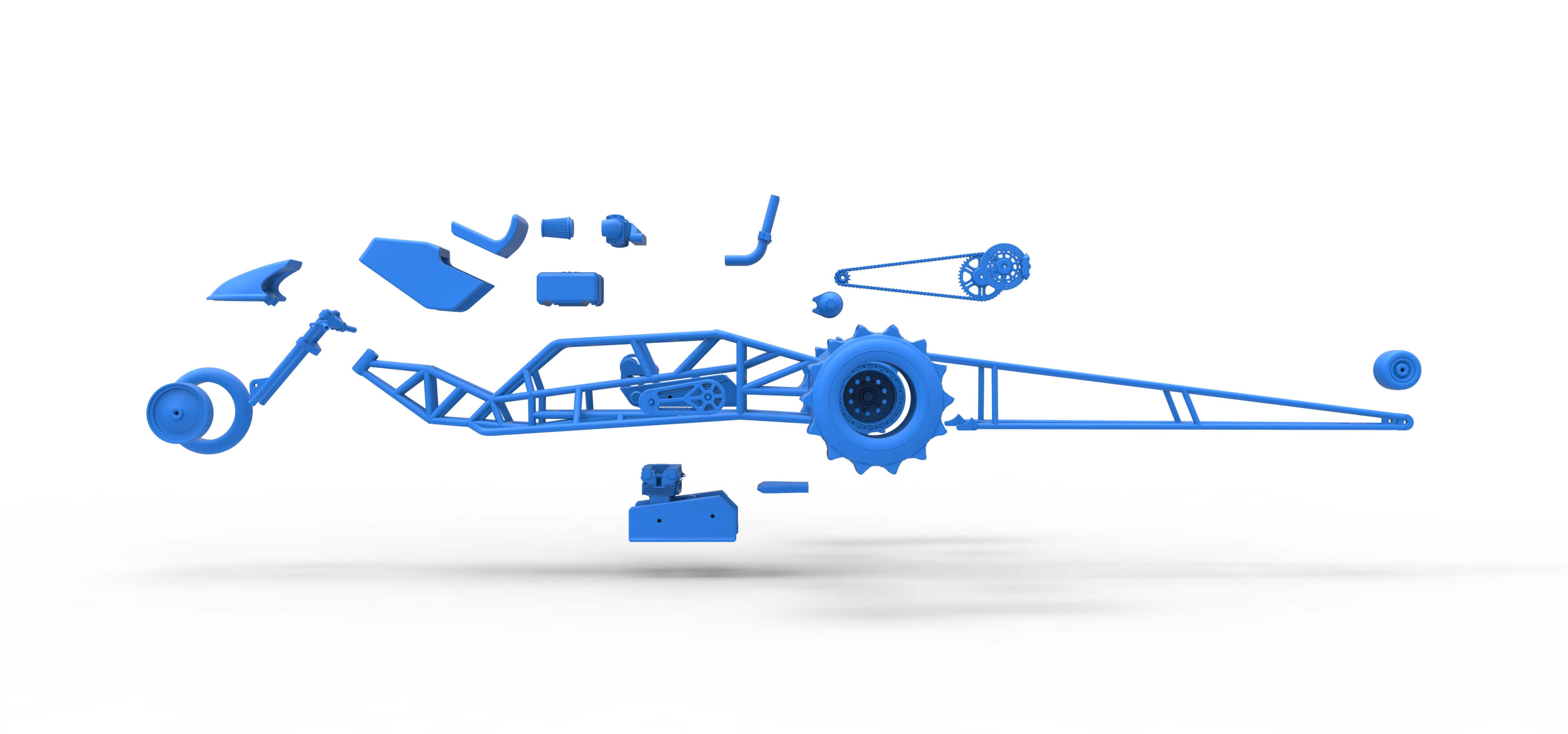 Top Fuel Dirt Dragster Trike Sale 1:16 3D Model