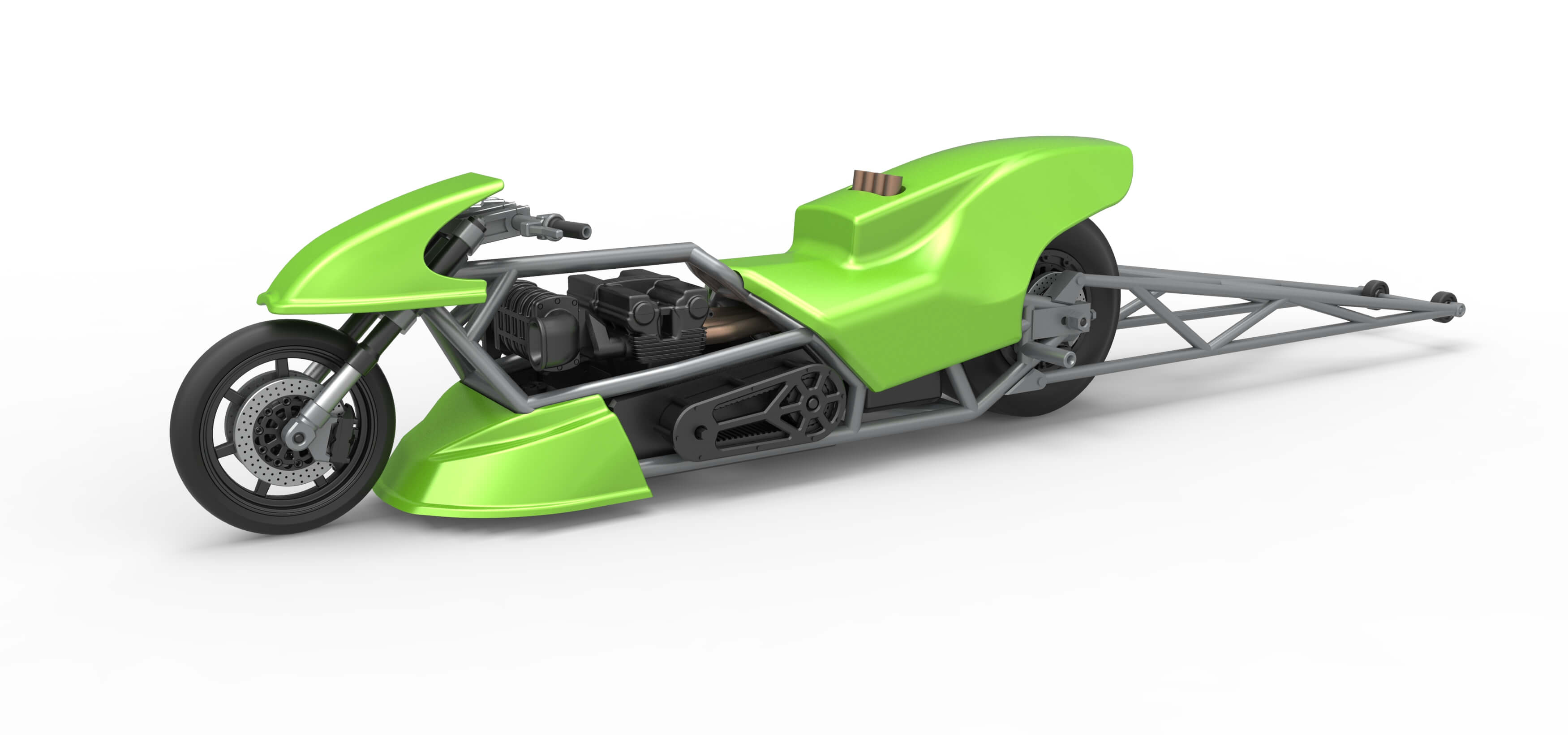 Top Fuel Dragster Motorcycle Scale 1:16 3D Model